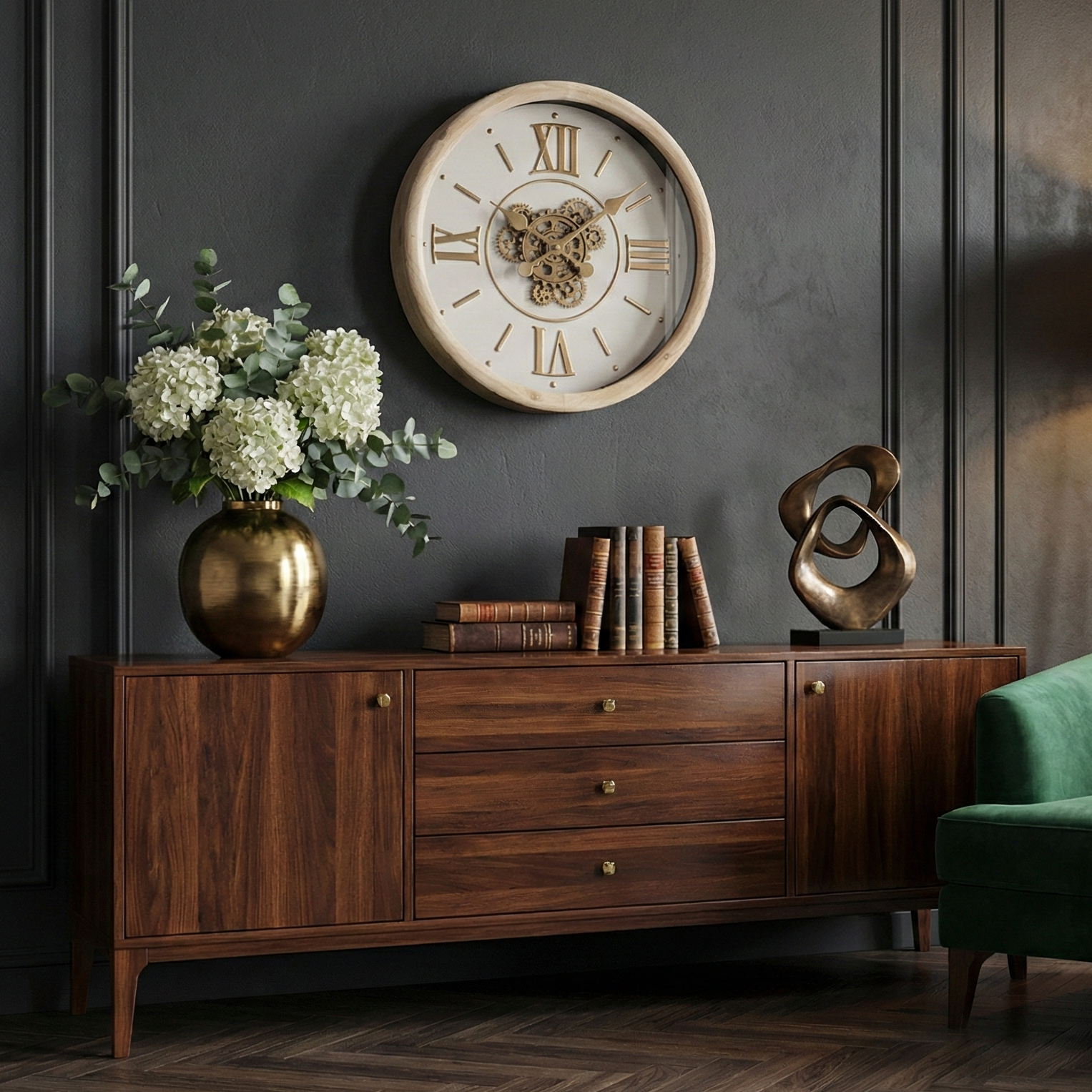 Rustic White Wall Clock