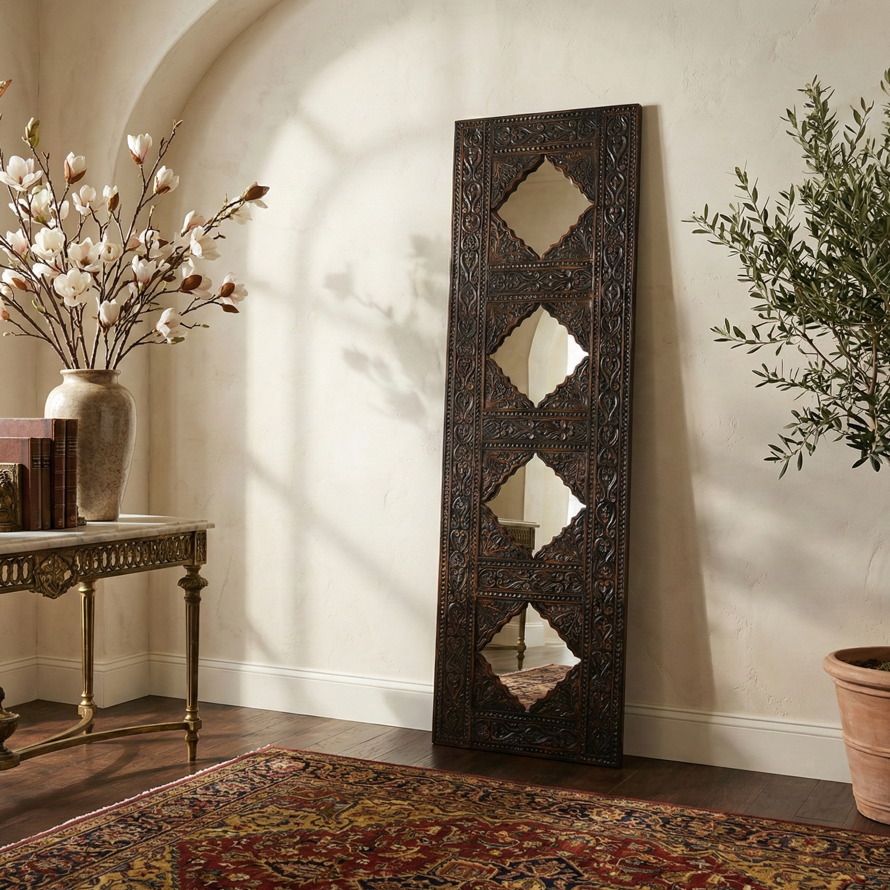 Viraasat Hand Carved Wall Mirror