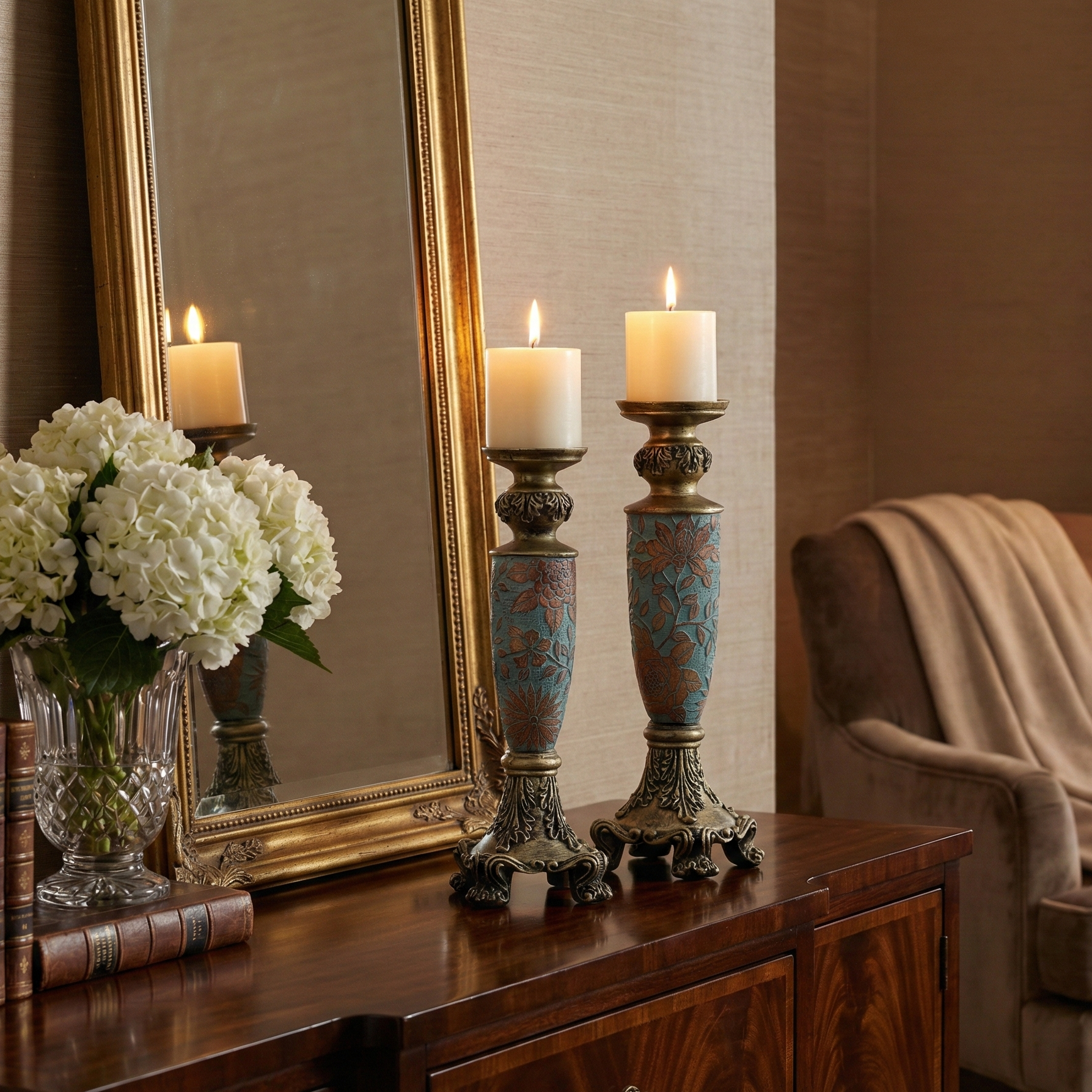 Tuscan Blue Candle Stand (Single)