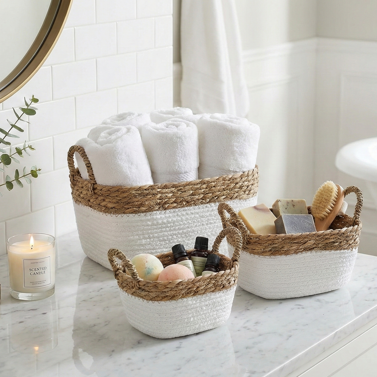 Coastal Braids Storage Baskets (Set of 3)