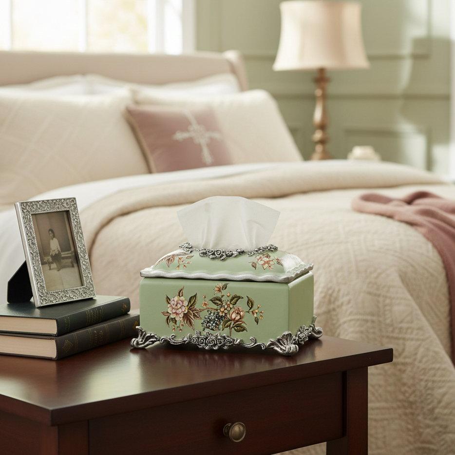 Gardenia Green Tissue Holder