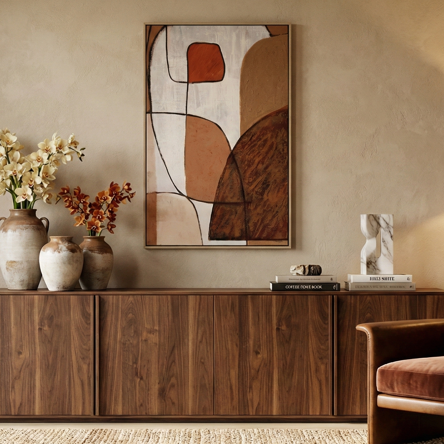 Wabi-Sabi Oil Hand-Painted Abstract Canvas Art