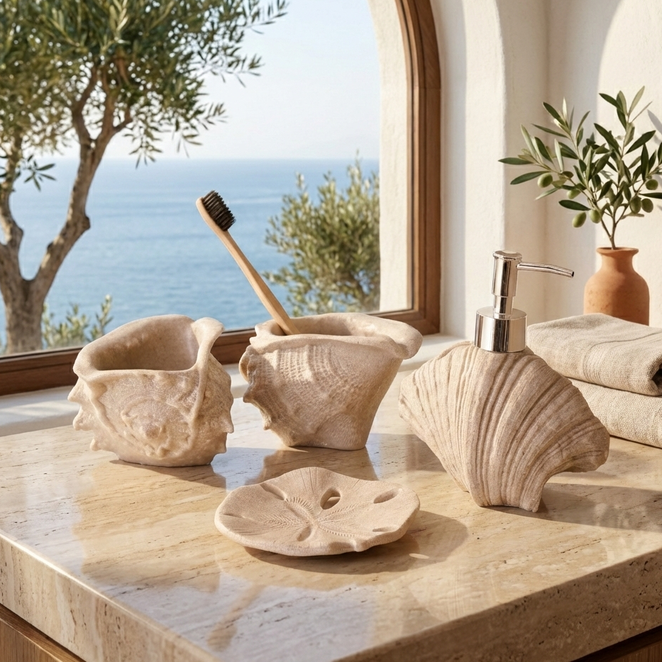Seashell Haven 4 Piece Bath Set