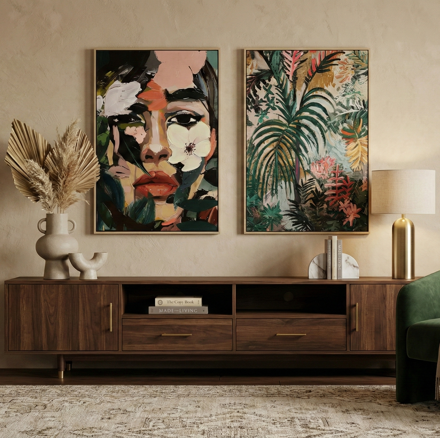 Dreamscape & Tropics Framed Canvas Art (Set of 2)