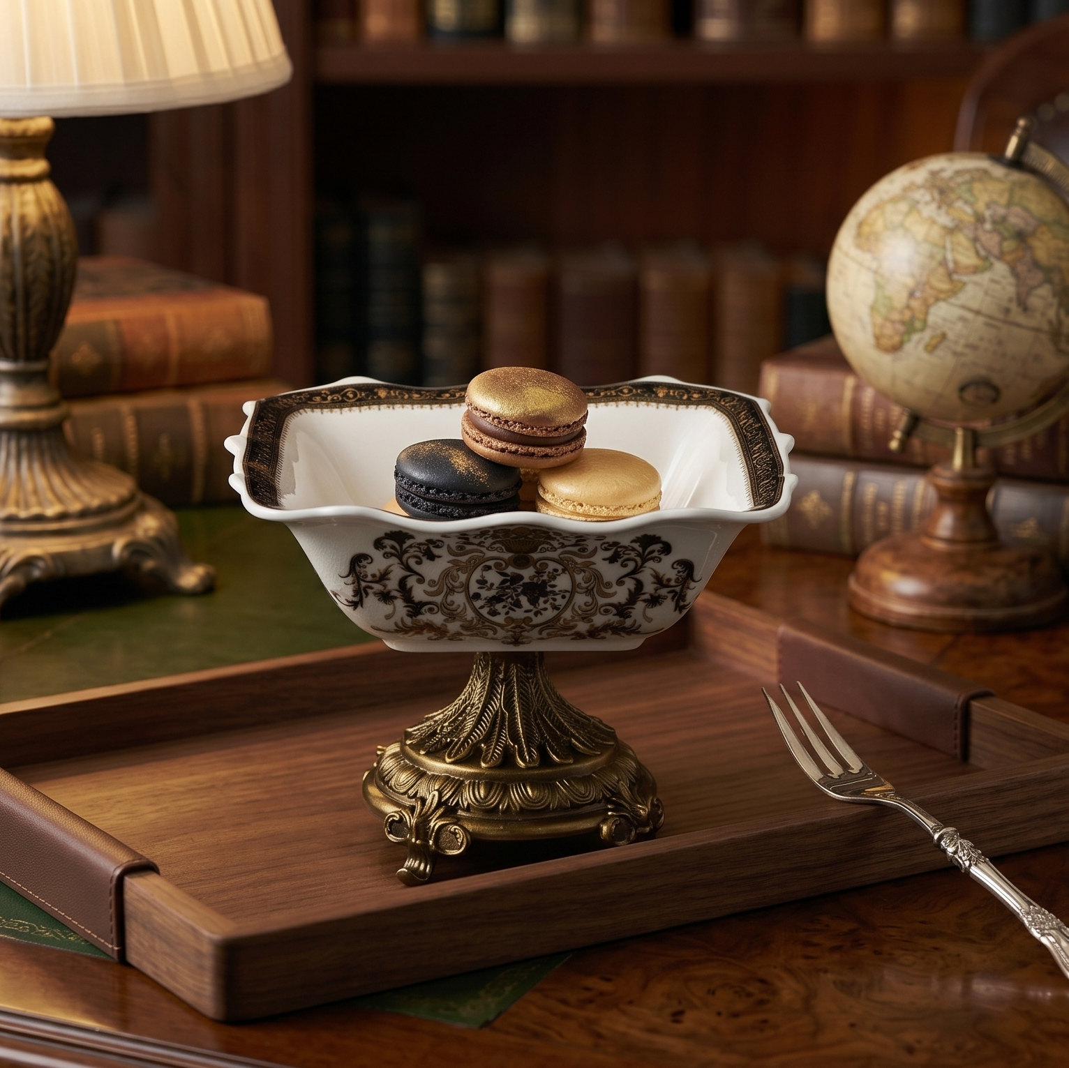 Grandiose Square Bowl With Gold Base