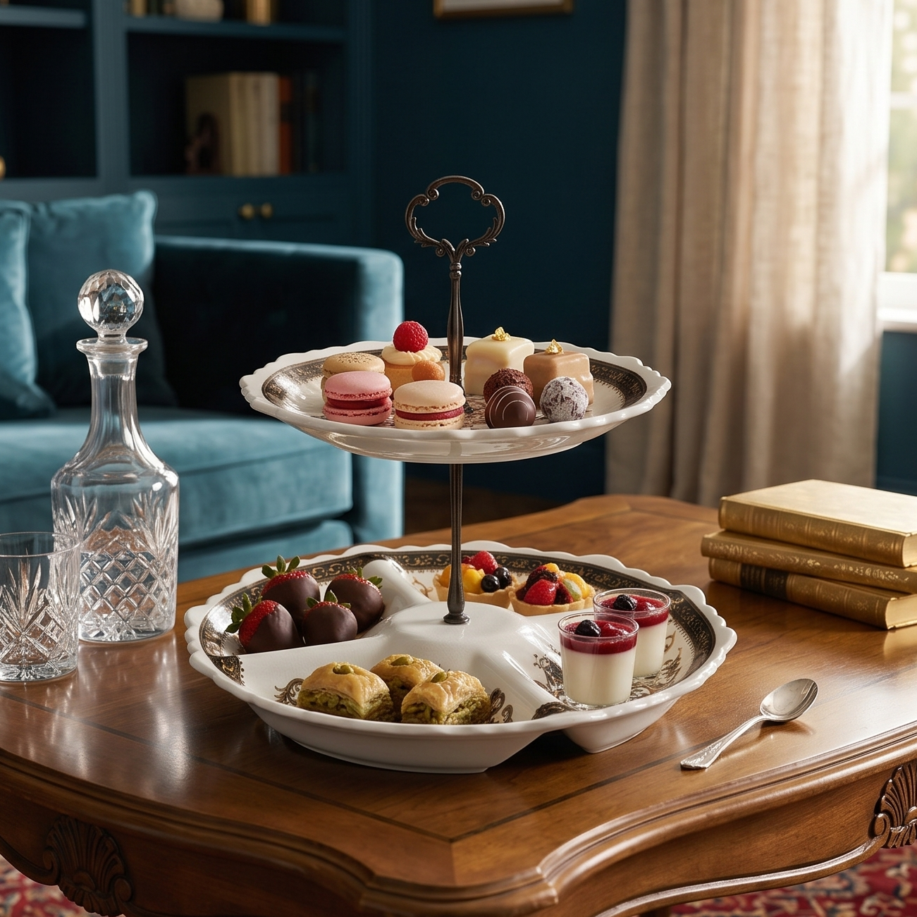 Grandiose Two-Tier Snack Plate