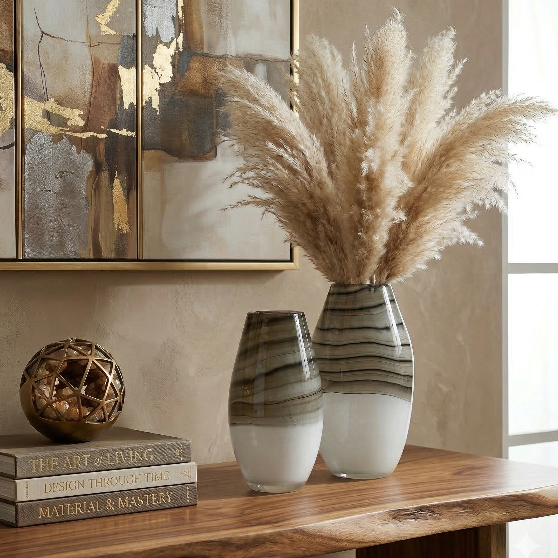 Horizontal Stripe Ombre Glass Vase (Single)