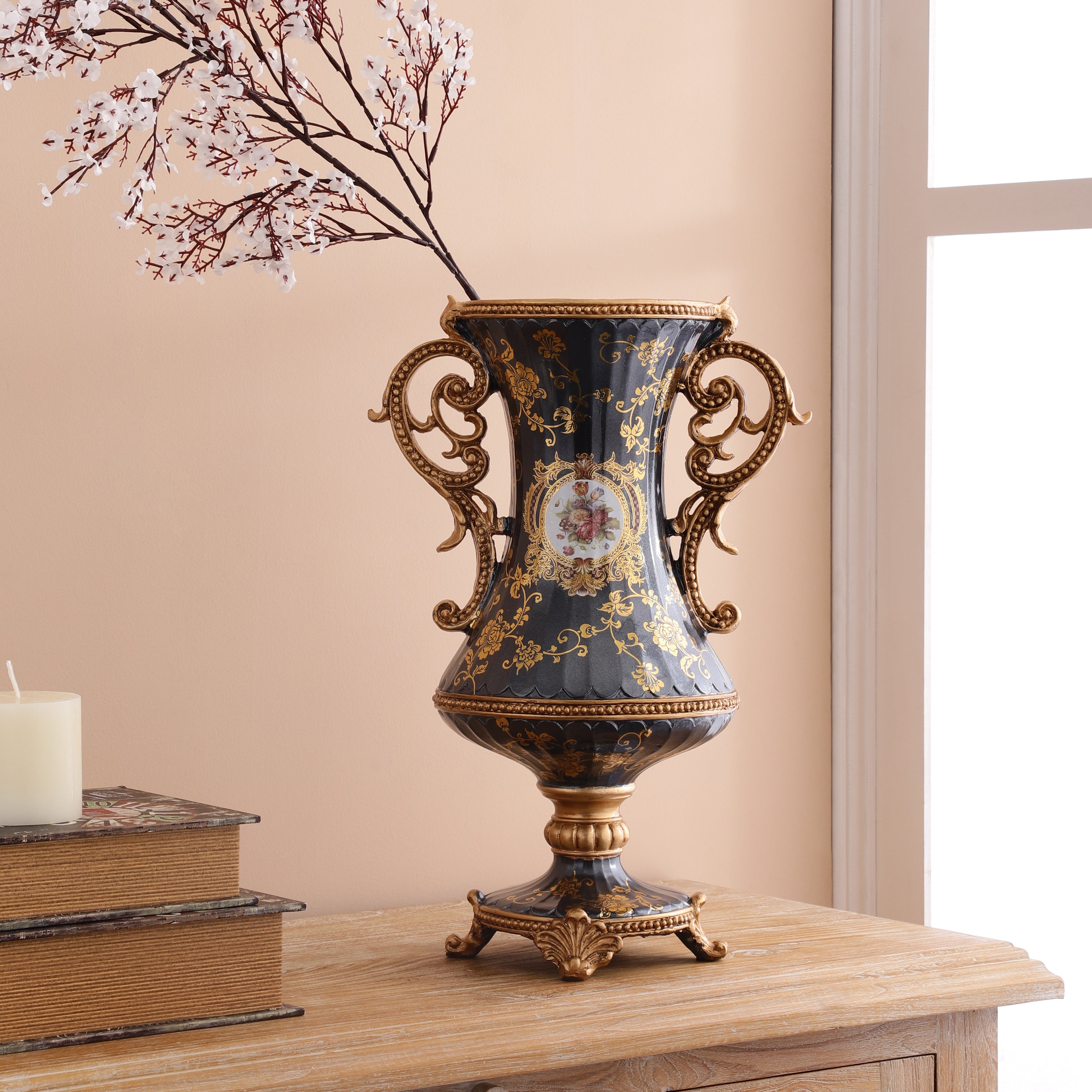 Regalia Gold and Navy Vase (Chalice)
