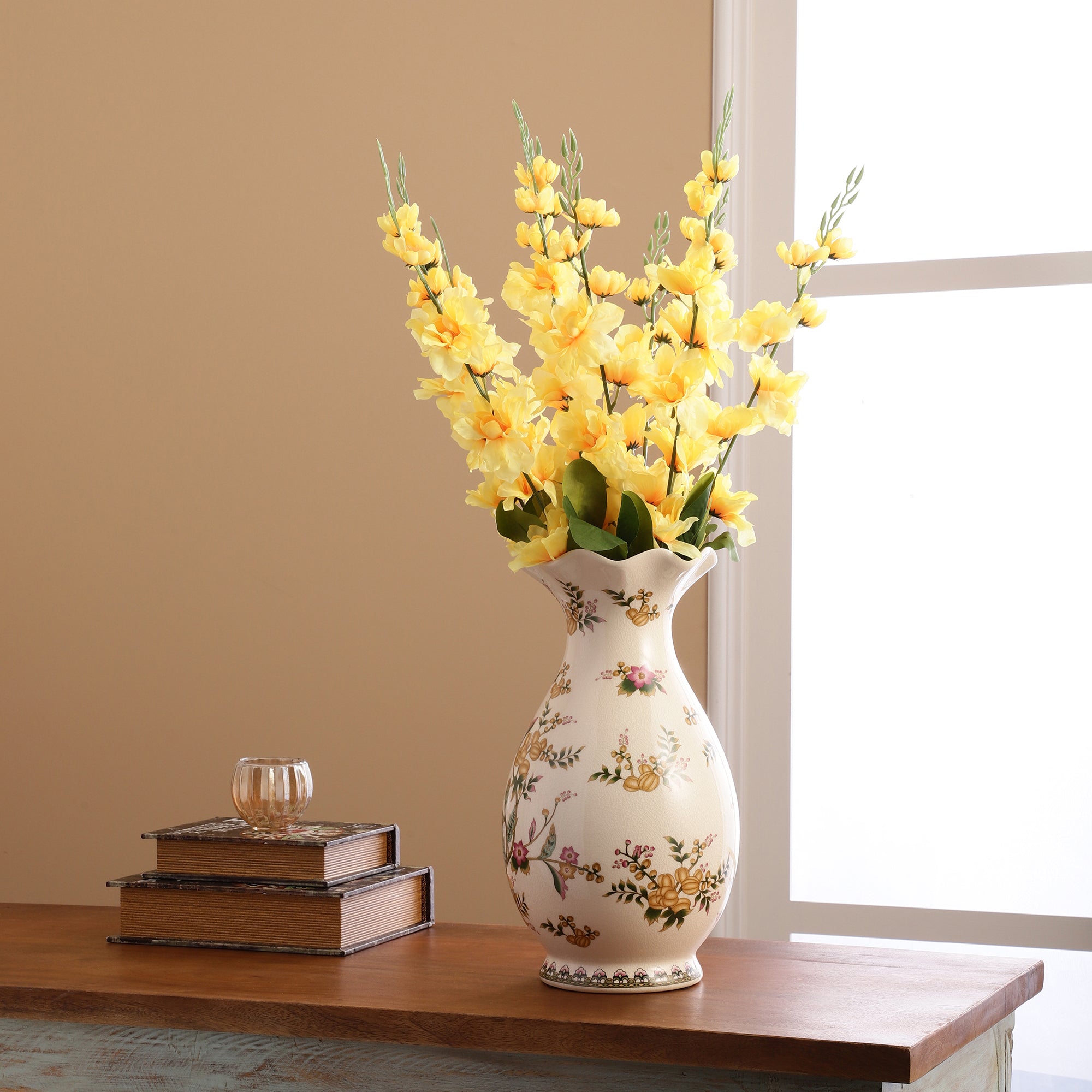 Yellow Gladiolus Faux Flower Stick (Single)