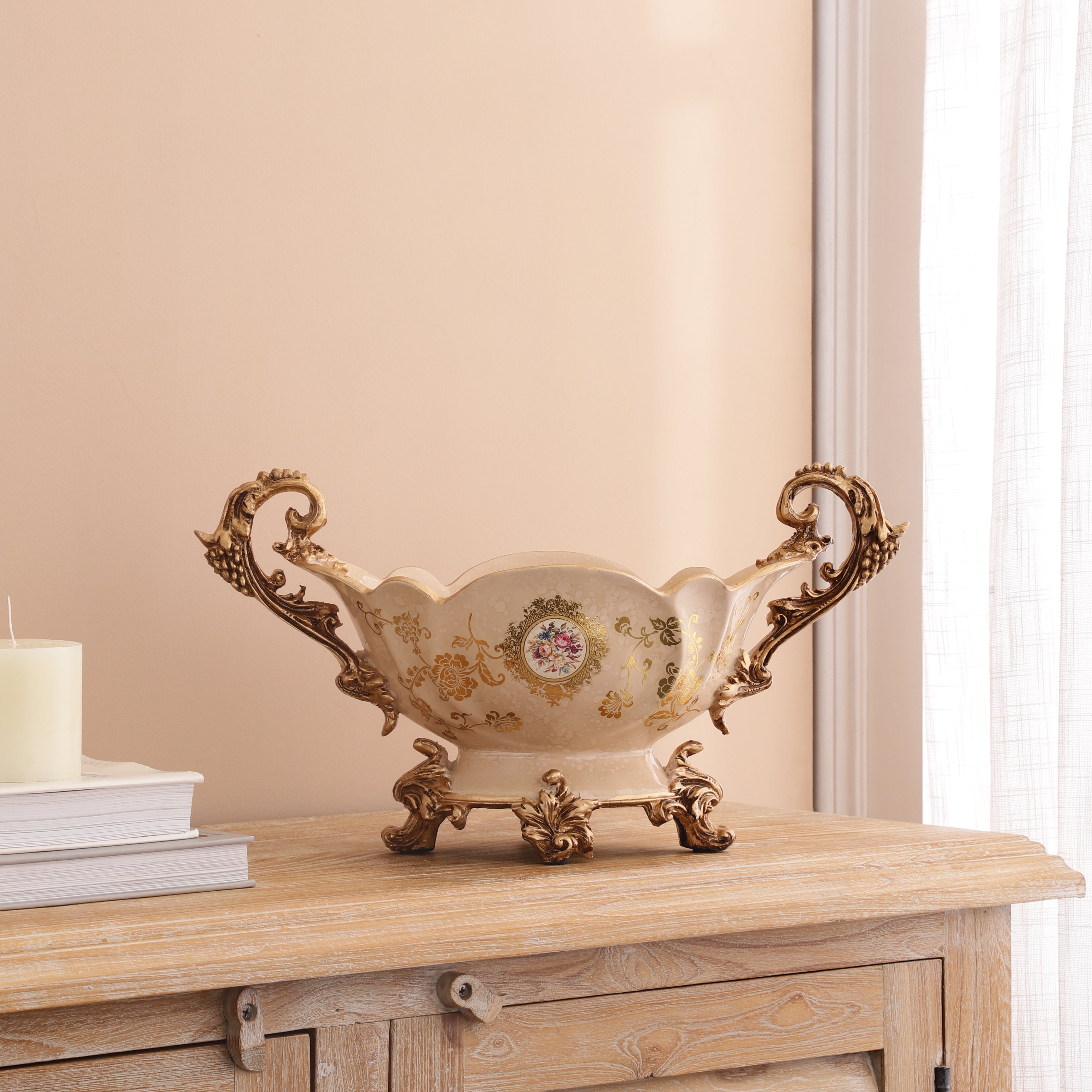 Regalia Gold and Cream Tall Platter