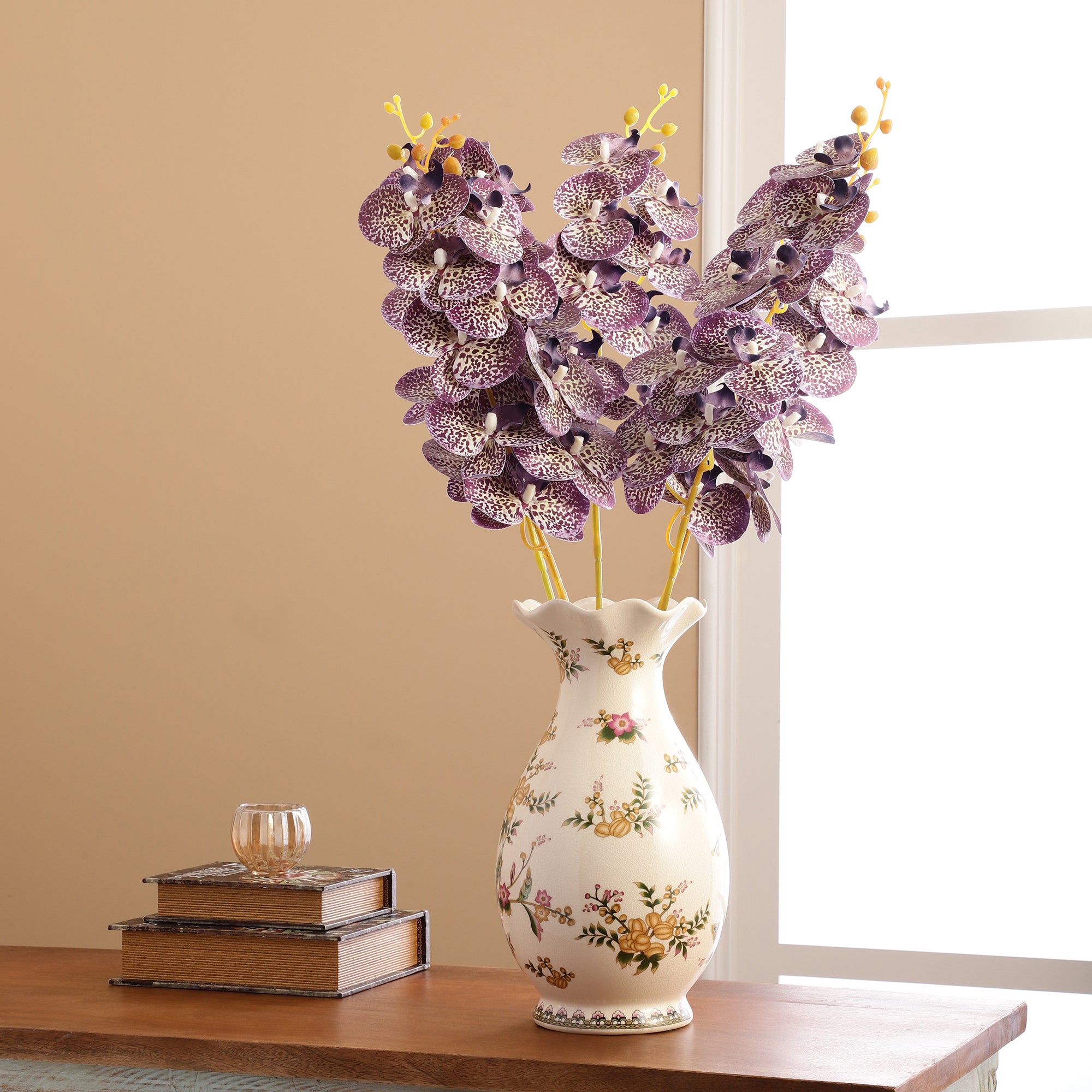 Mauve Phalaenopsis Faux Flower Stick (Single)