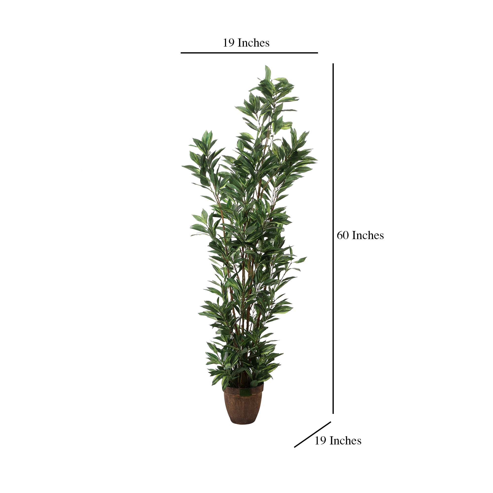 Green Dracaena Faux Plant with Pot (Tall)