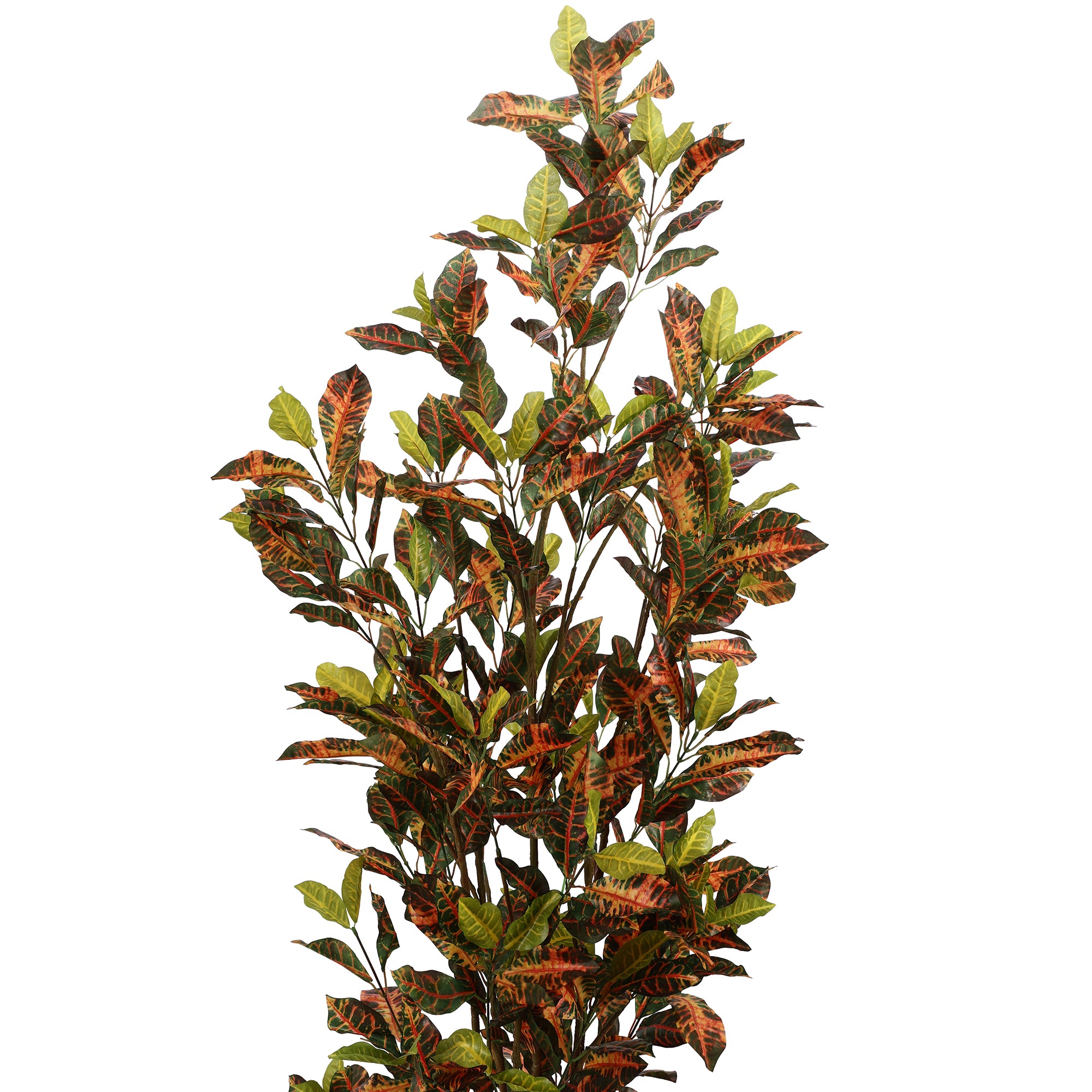 Blush Pink and Green Croton Faux Plant with Pot