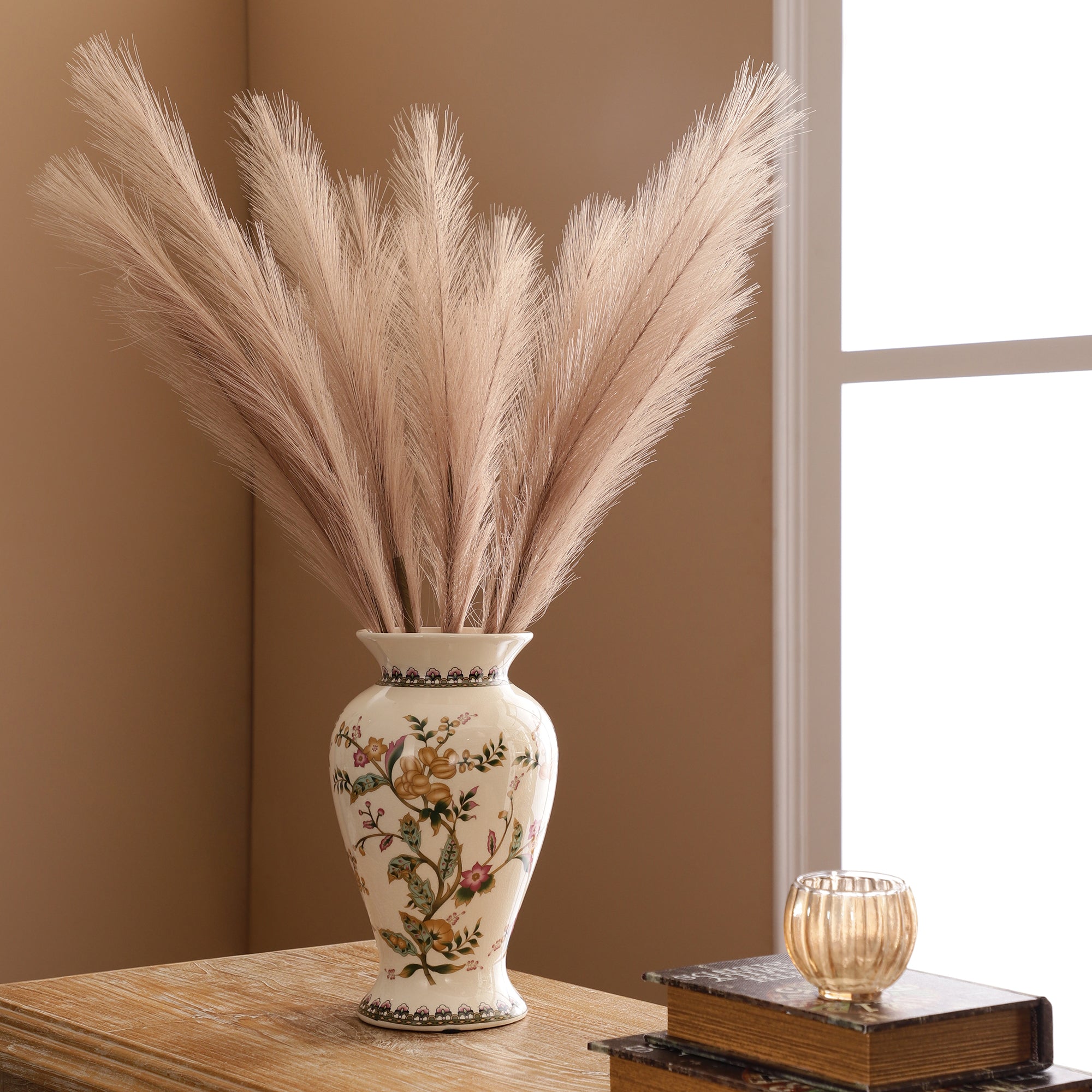 Beige Faux Pampas Grass (Set of 5)