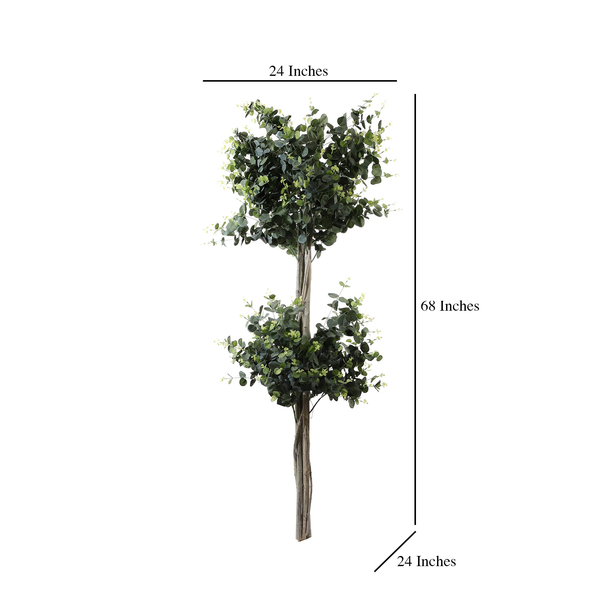 Ficus Bonsai Flowered Faux Plant Without Pot