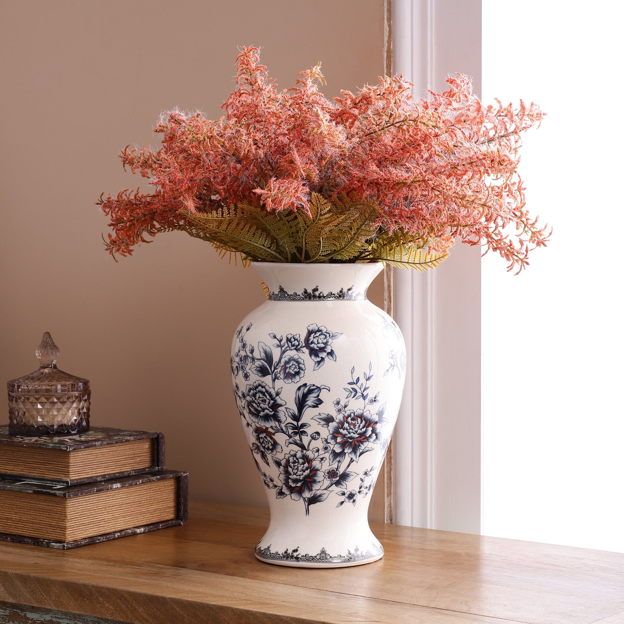 Peach Feather Fern Bunch (Single)