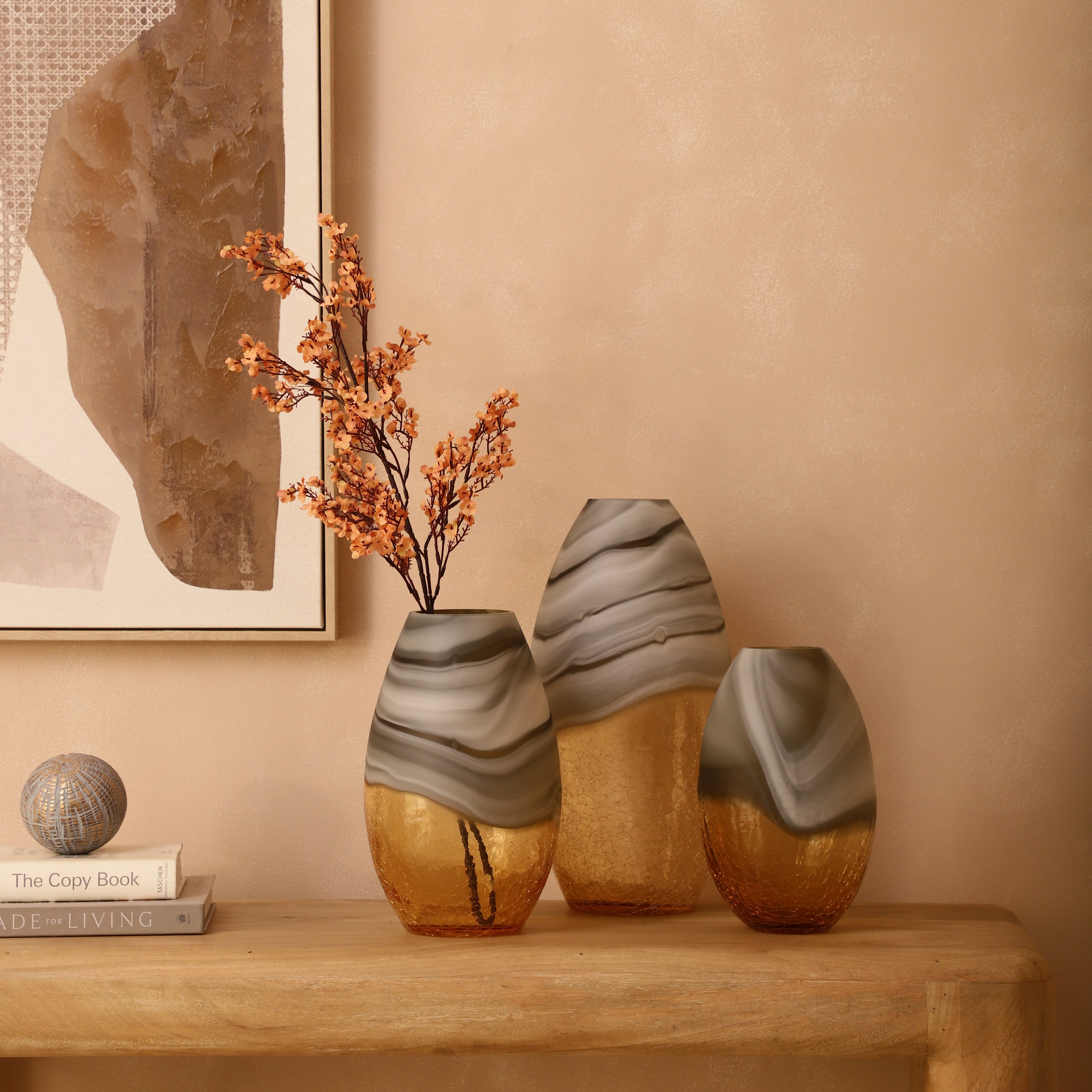 Swirl Marble Ombre Glass Vase (Single)