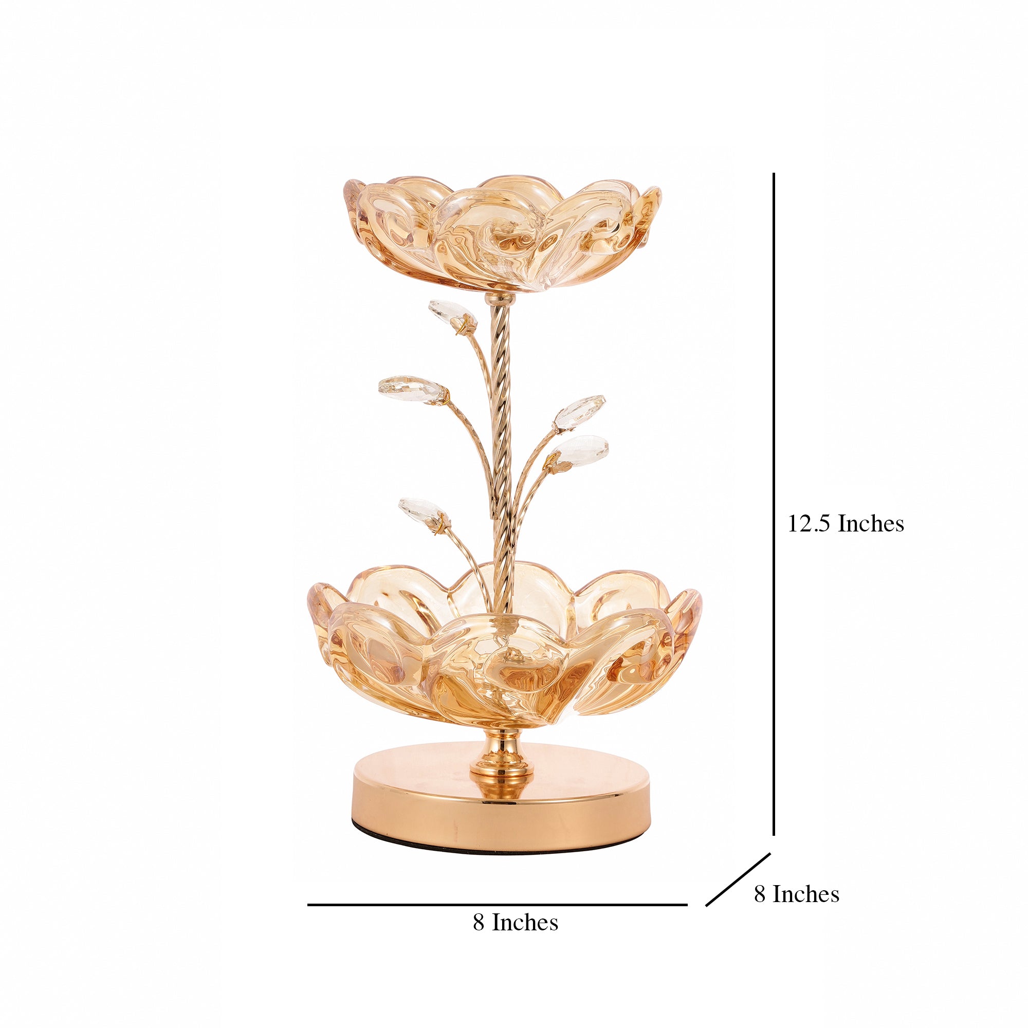 Two-Tier Crystal Glass Serving Platter