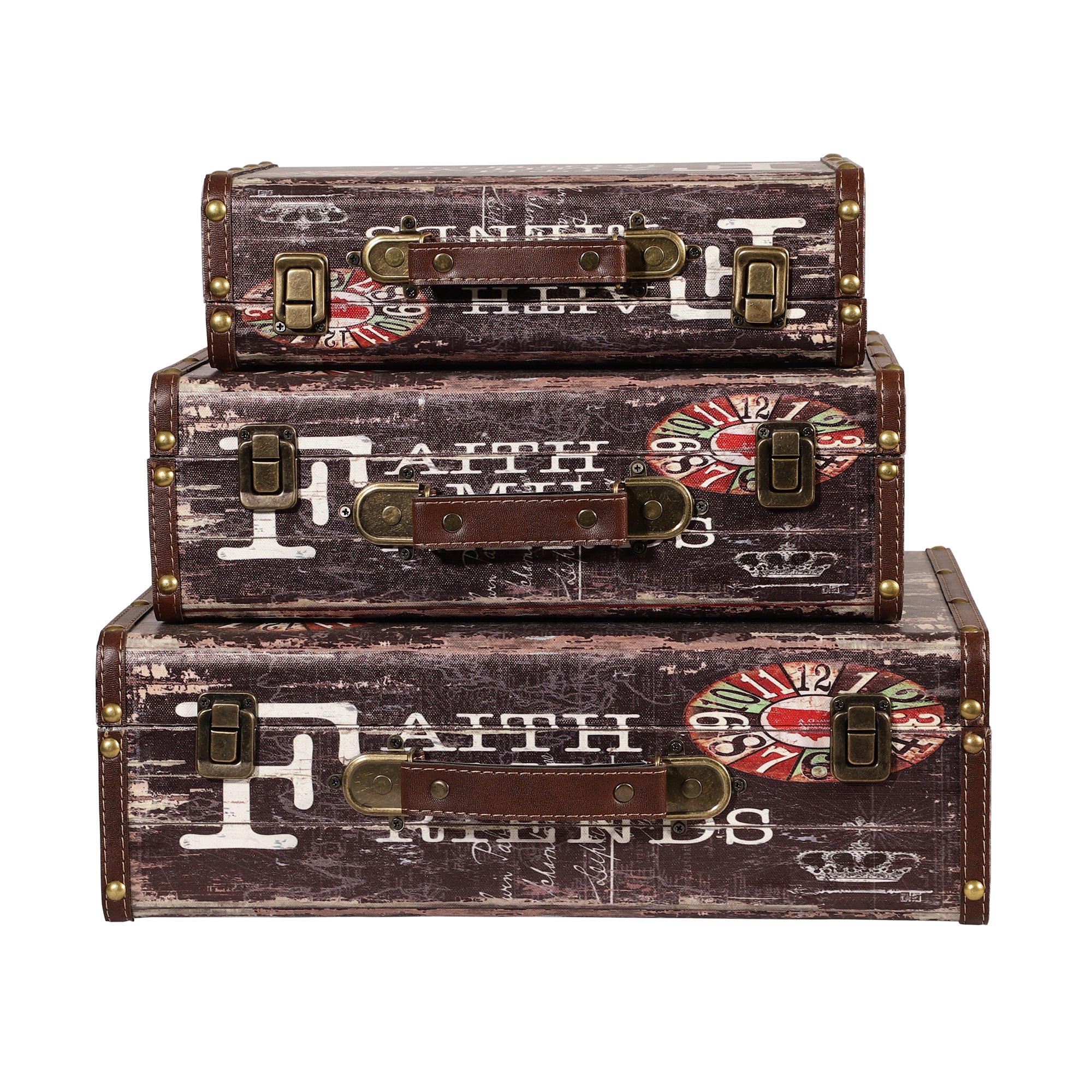 Faith Decorative Suitcase Set (Set of 3)