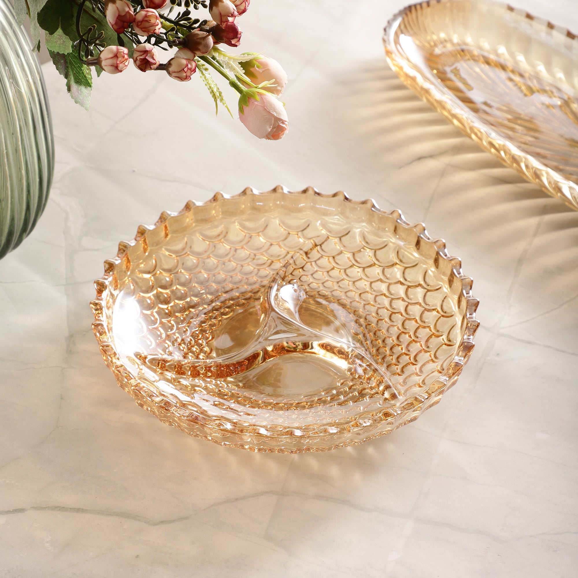 Round Crystal Glass Serving Platter (Medium)
