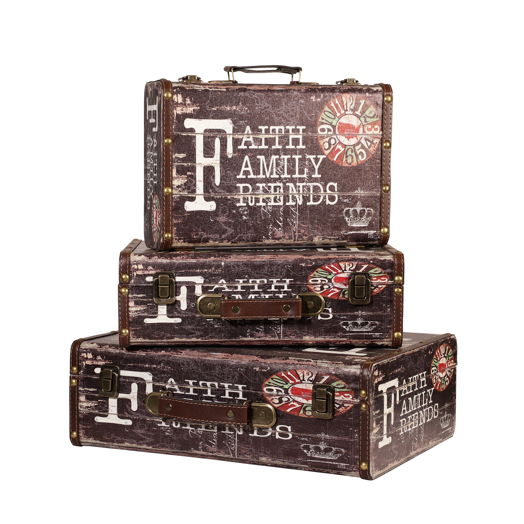 Faith Decorative Suitcase Set (Set of 3)