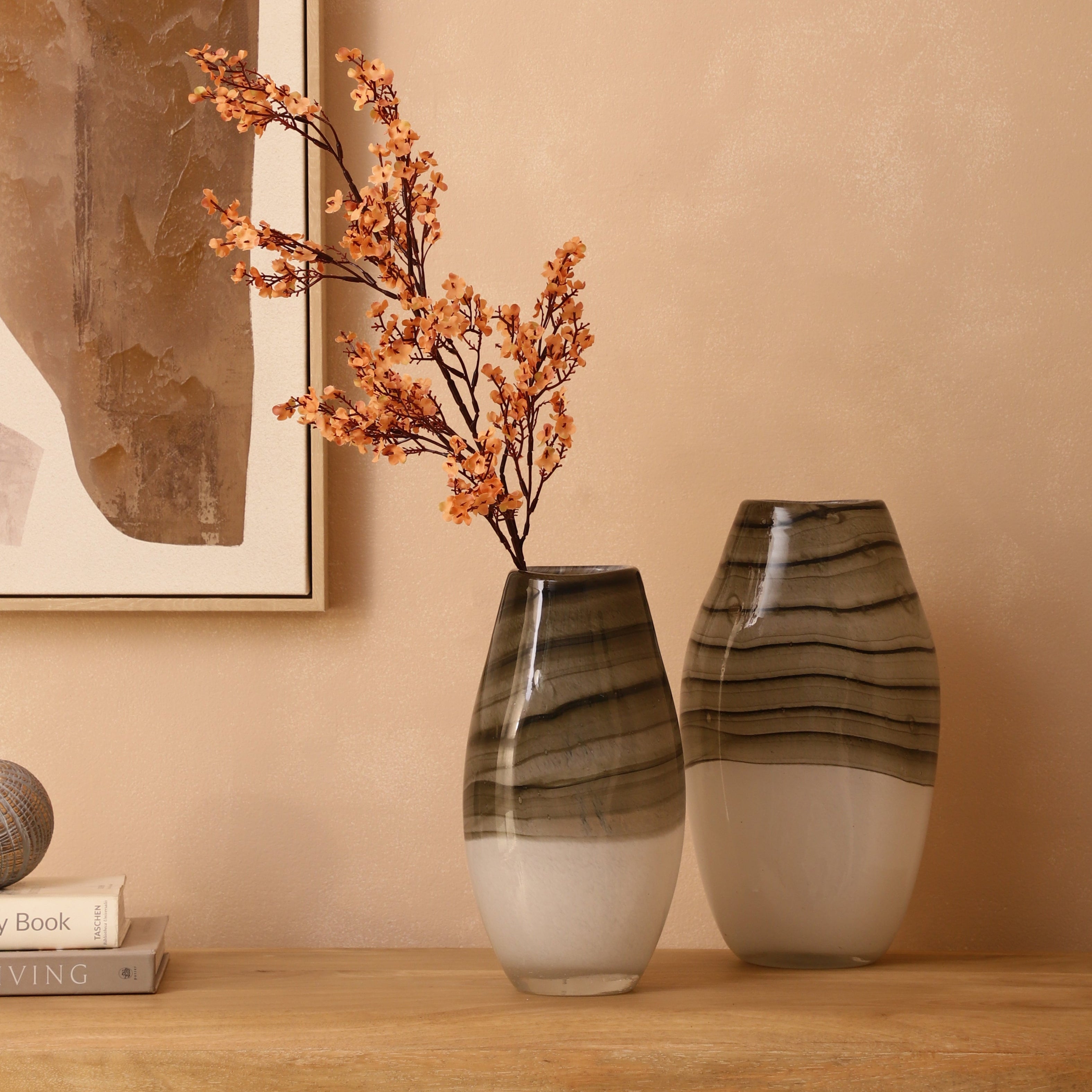 Horizontal Stripe Ombre Glass Vase (Single)