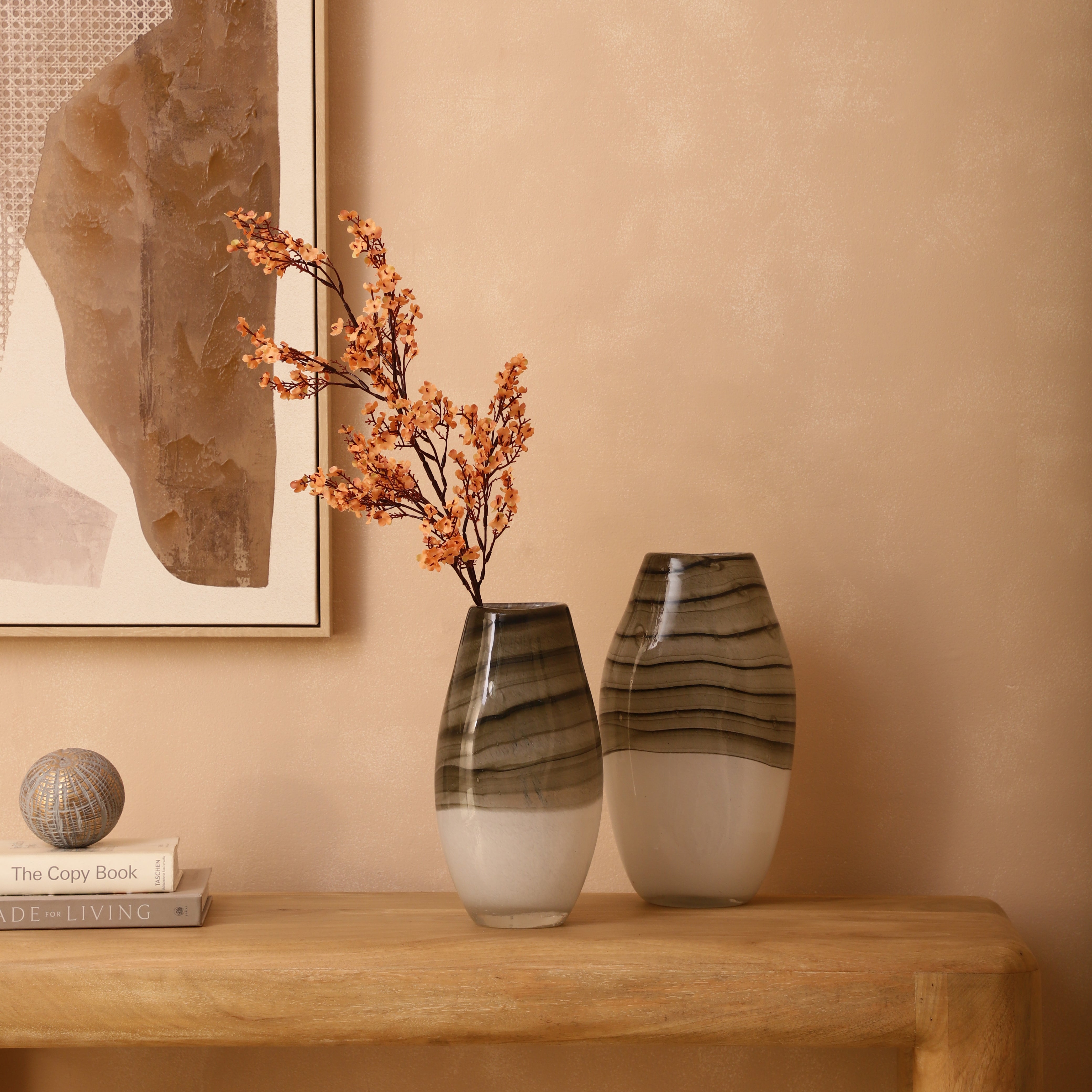 Horizontal Stripe Ombre Glass Vase (Single)