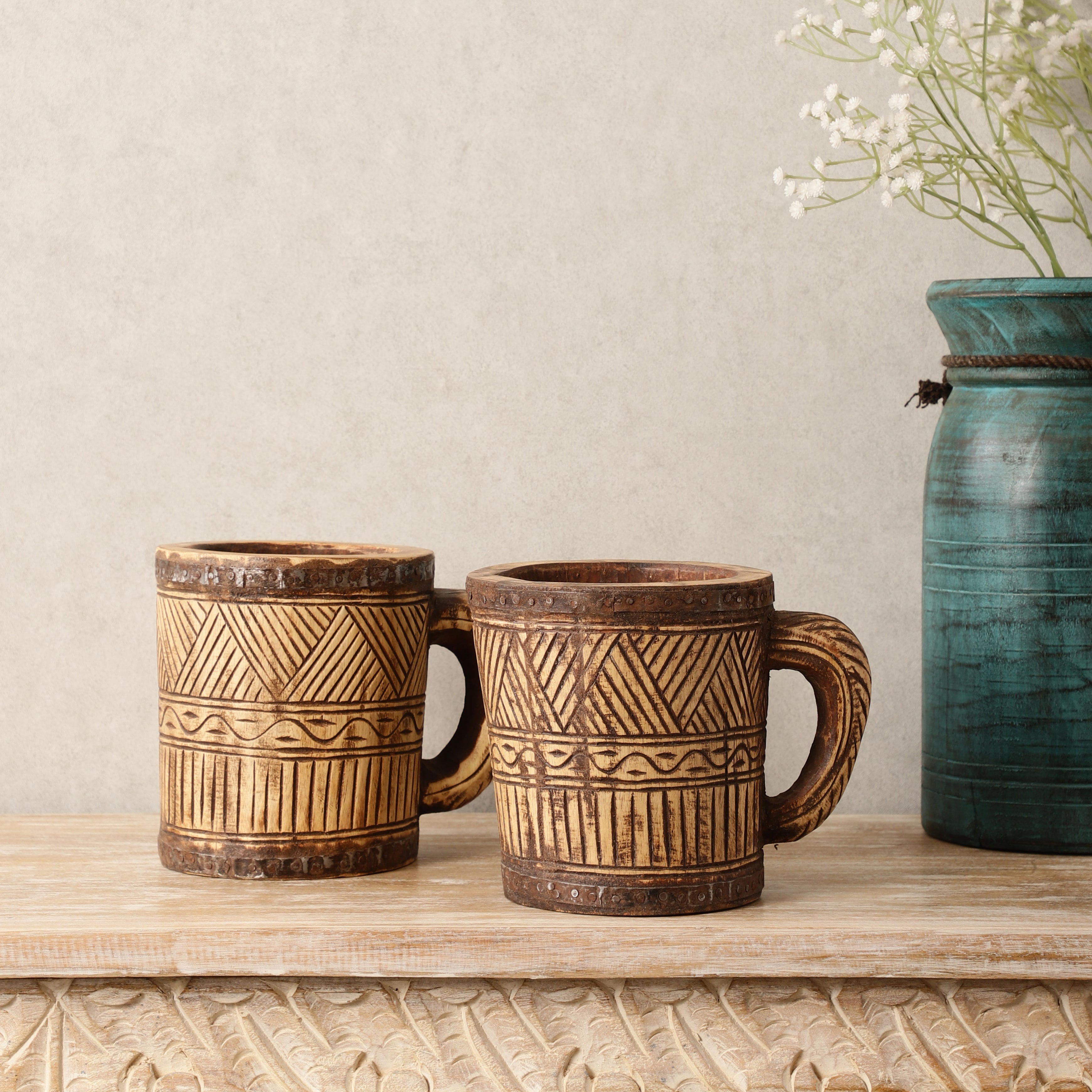 Antique Wooden Mug