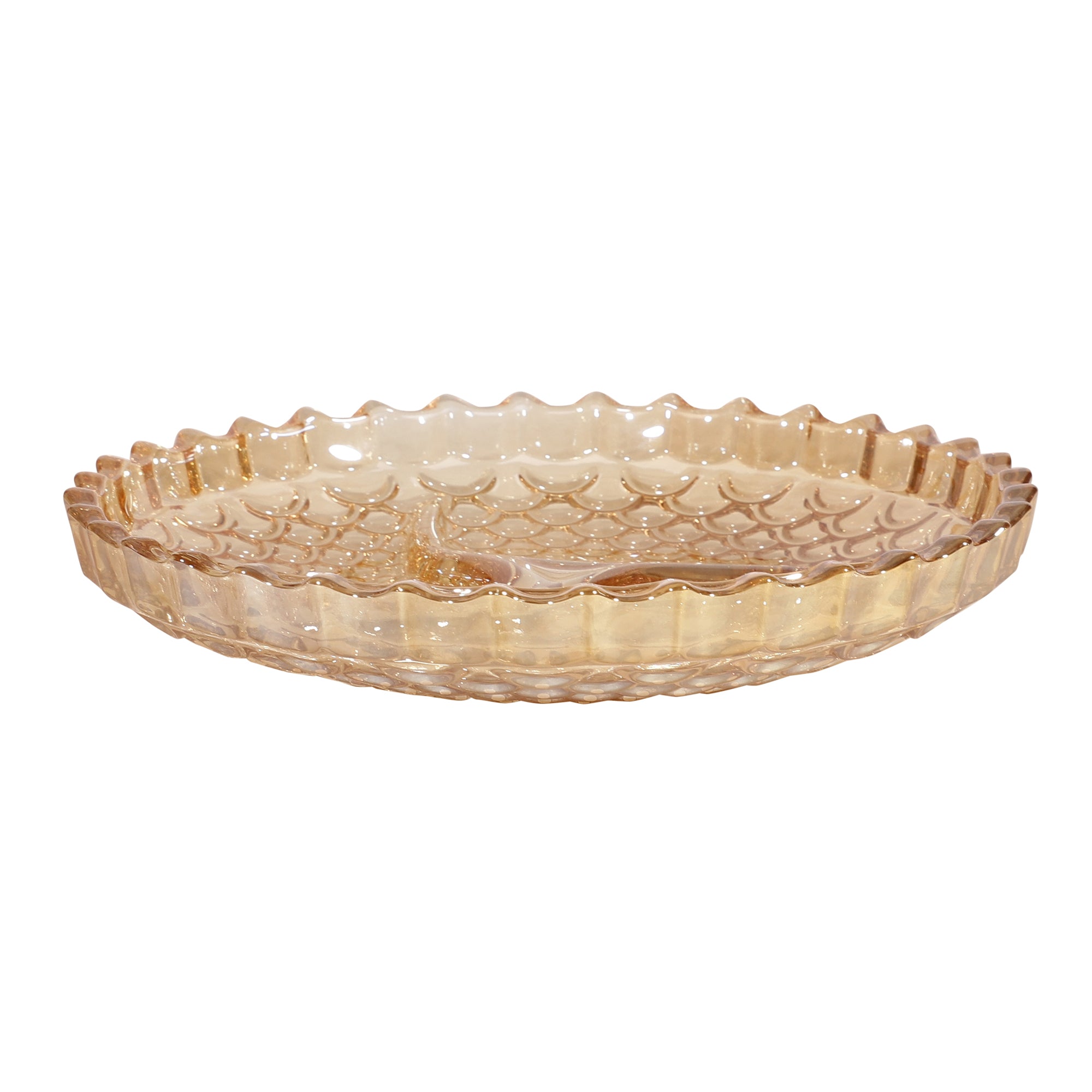 Round Crystal Glass Serving Platter (Medium)