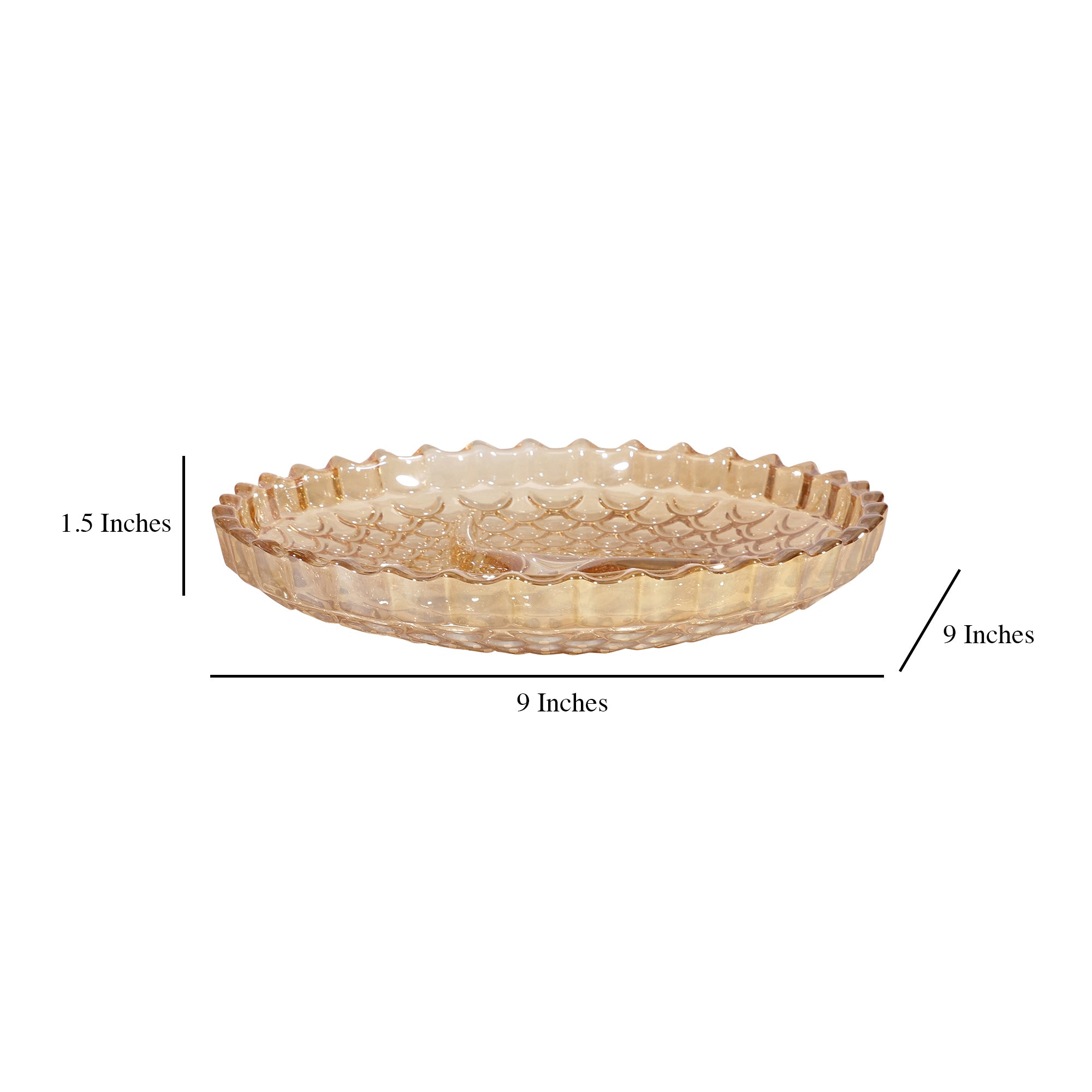 Round Crystal Glass Serving Platter (Medium)