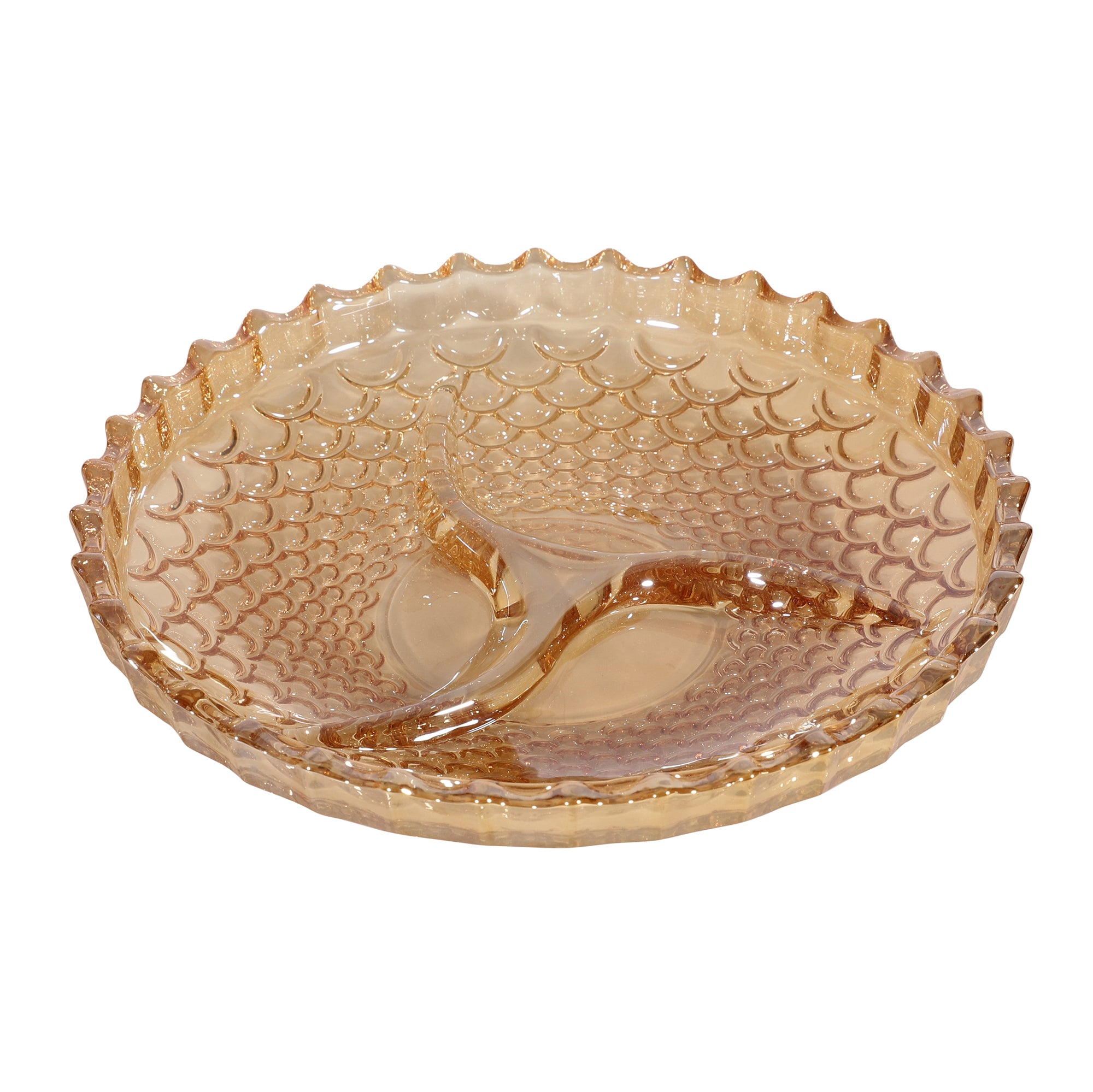 Round Crystal Glass Serving Platter (Medium)