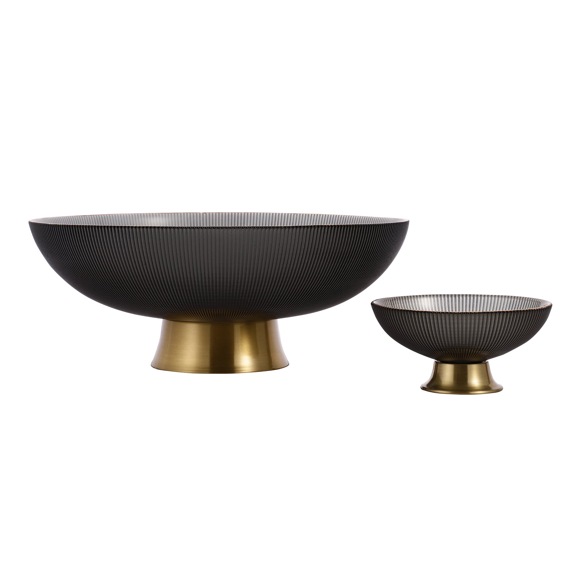 Midnight Glass Bowl with Metal Base (Single)