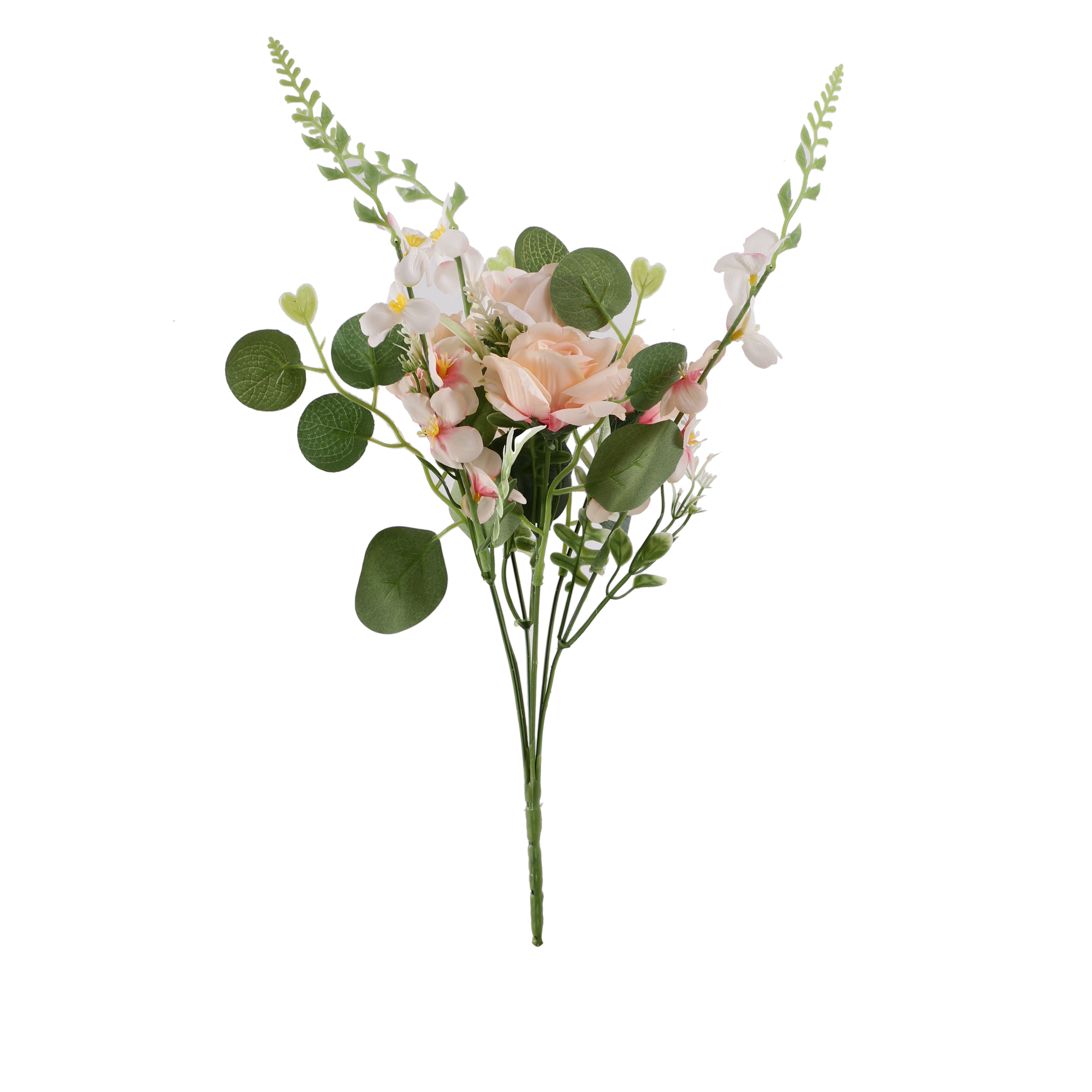Peach Fern Rose Bunch (Single)