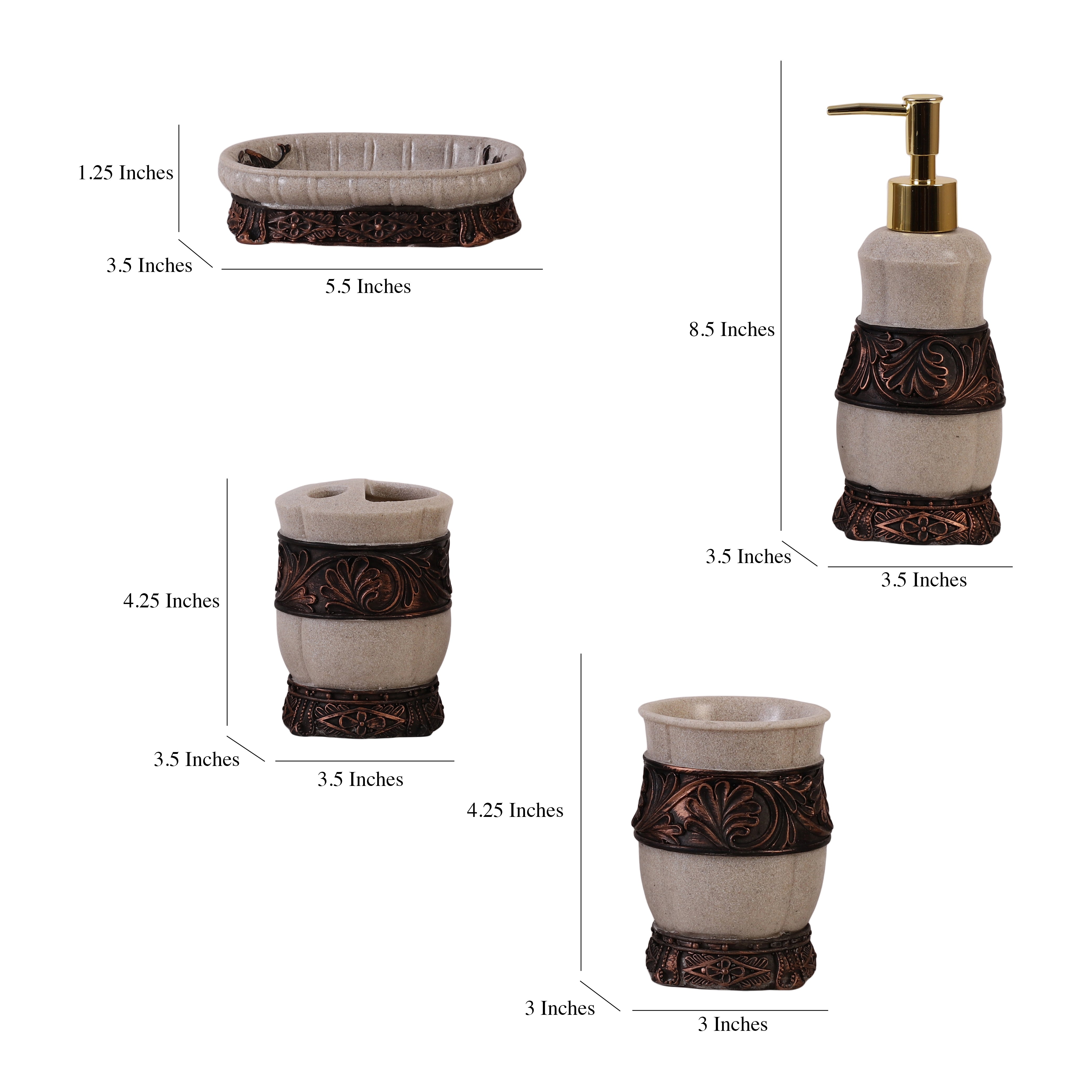 Artisan Filigree 4 Piece Bath Set