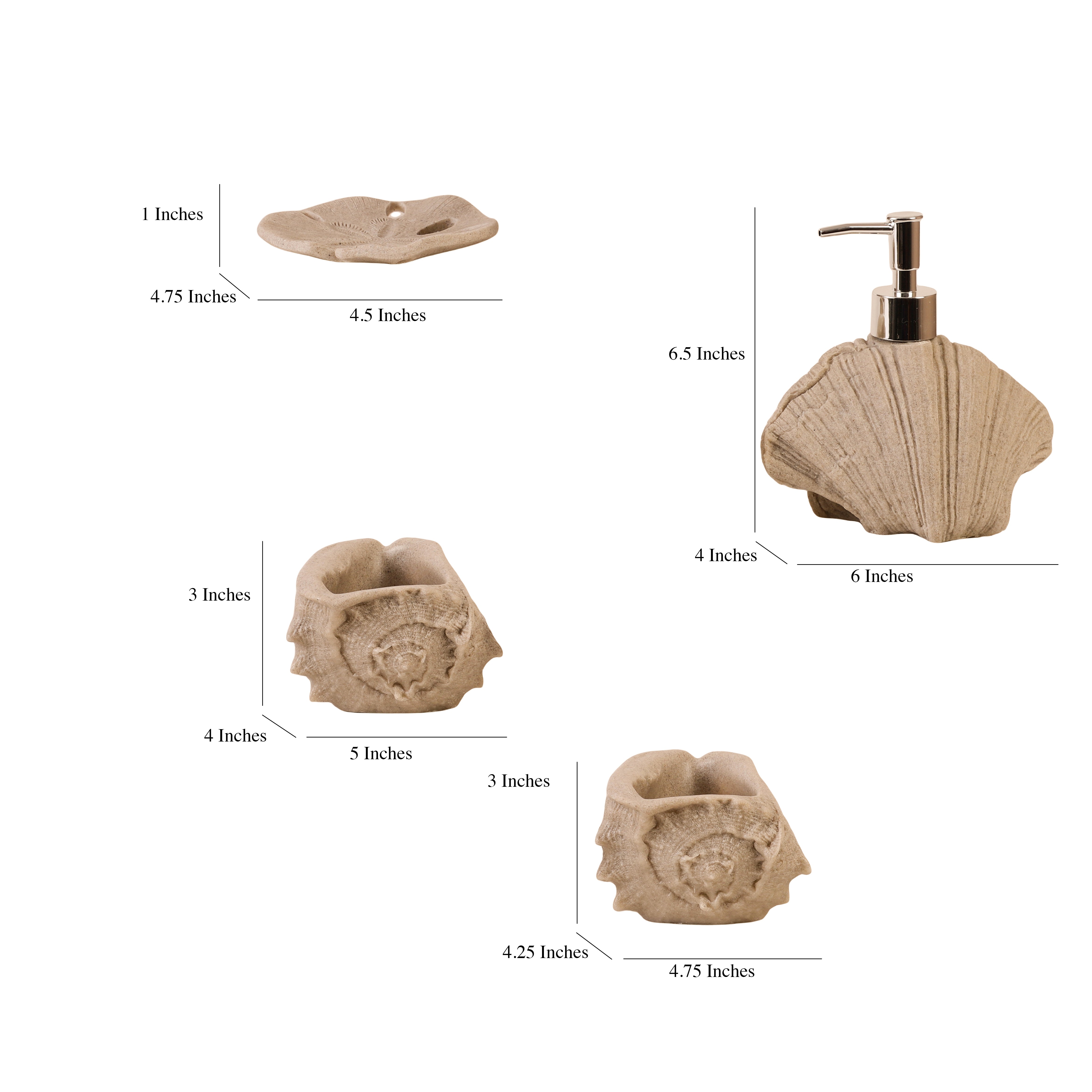 Seashell Haven 4 Piece Bath Set