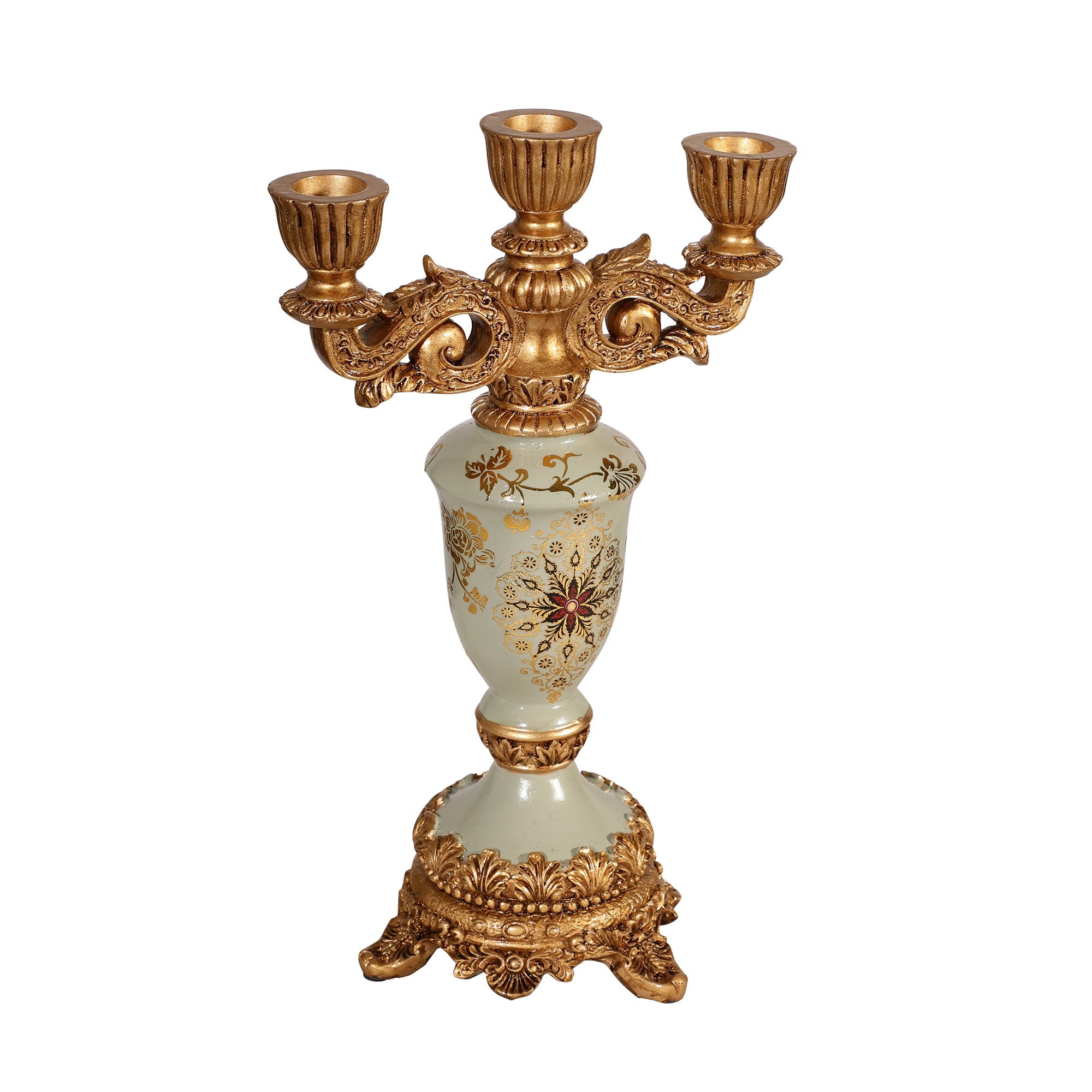 Regalia Gold and Blue Grey Candle Stand