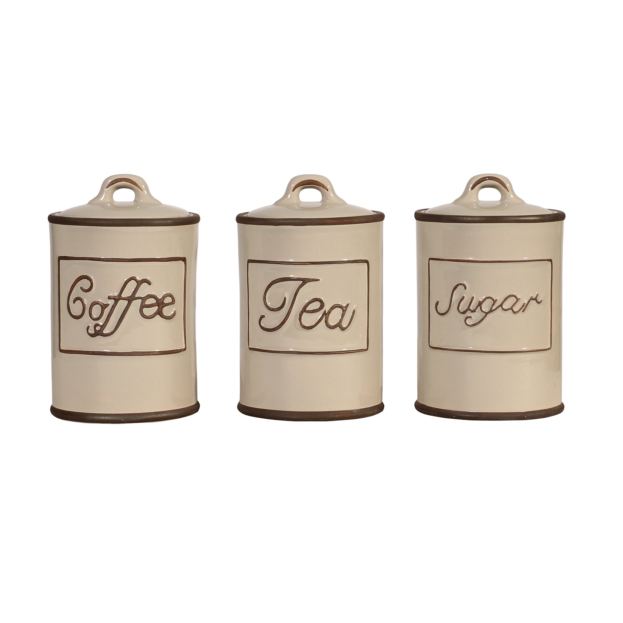 Ceramic Kitchen Jars - Grey (Set of 3)