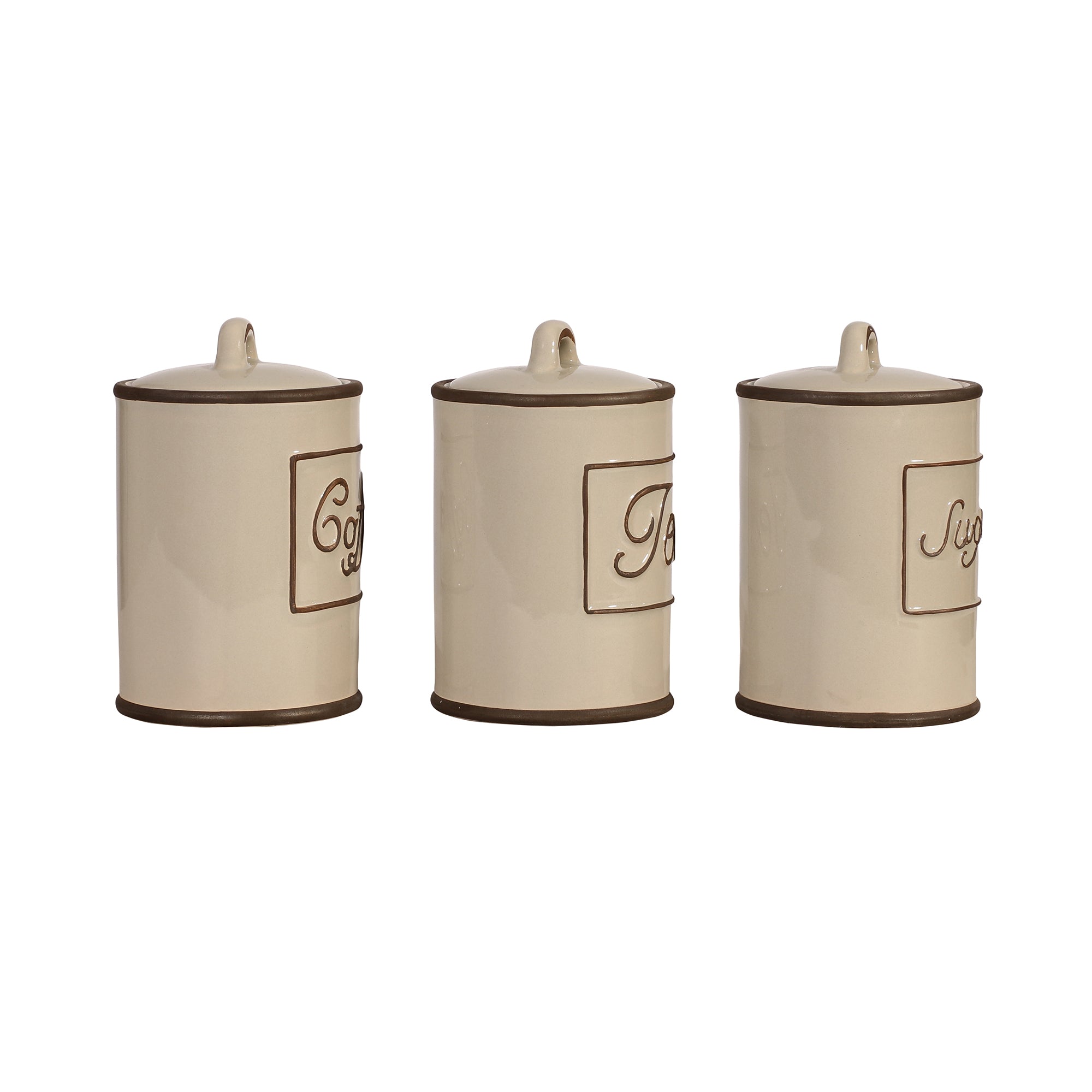 Ceramic Kitchen Jars - Grey (Set of 3)