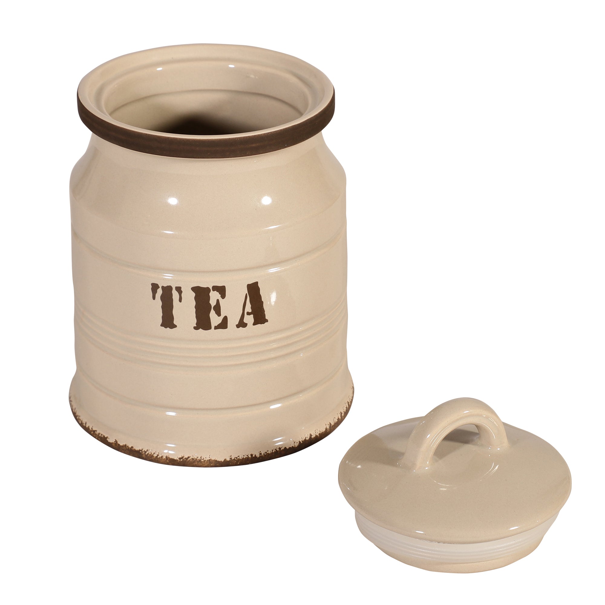 Ceramic Kitchen Jars - Cream (Set of 3)