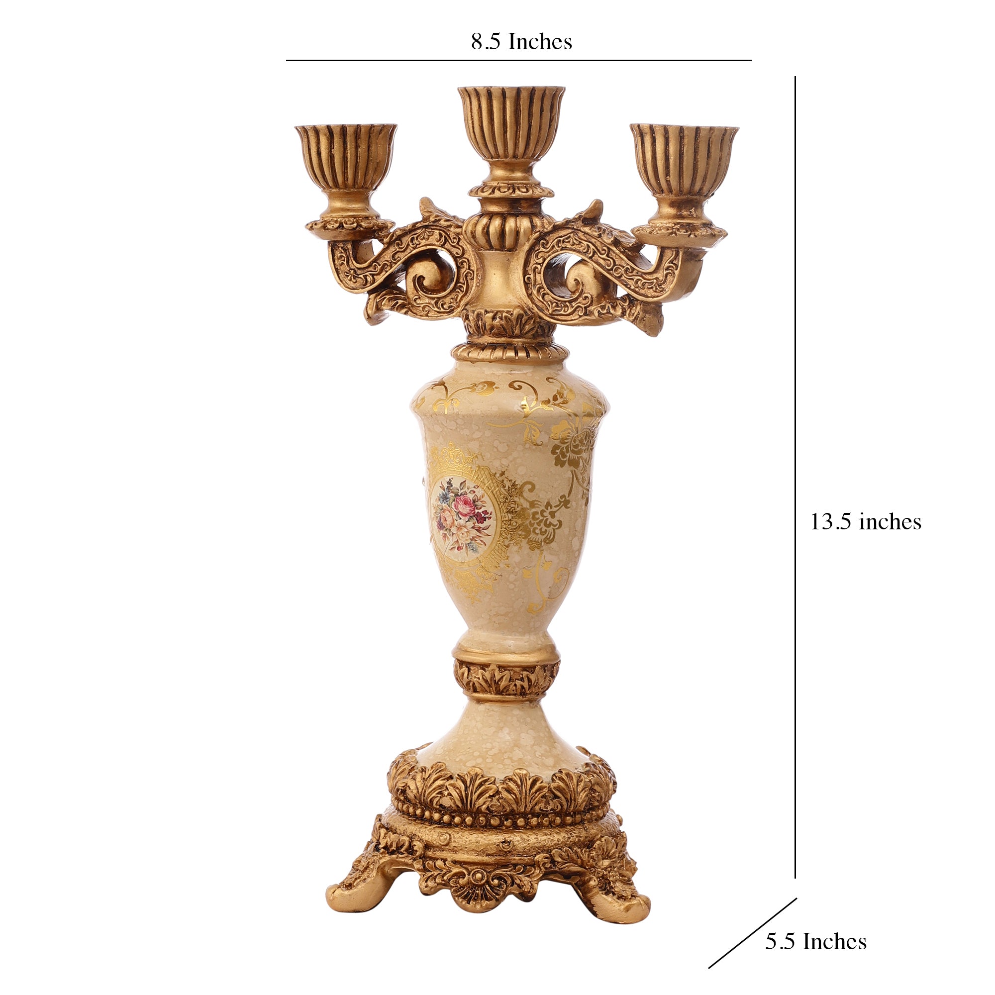 Regalia Gold and Cream Candle Stand