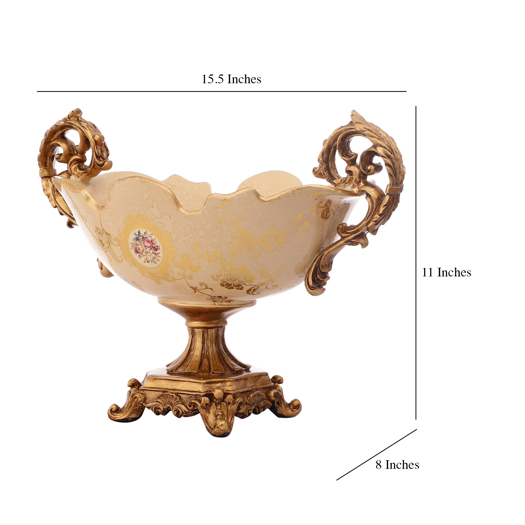 Regalia Gold and Cream Platter with Gold Base