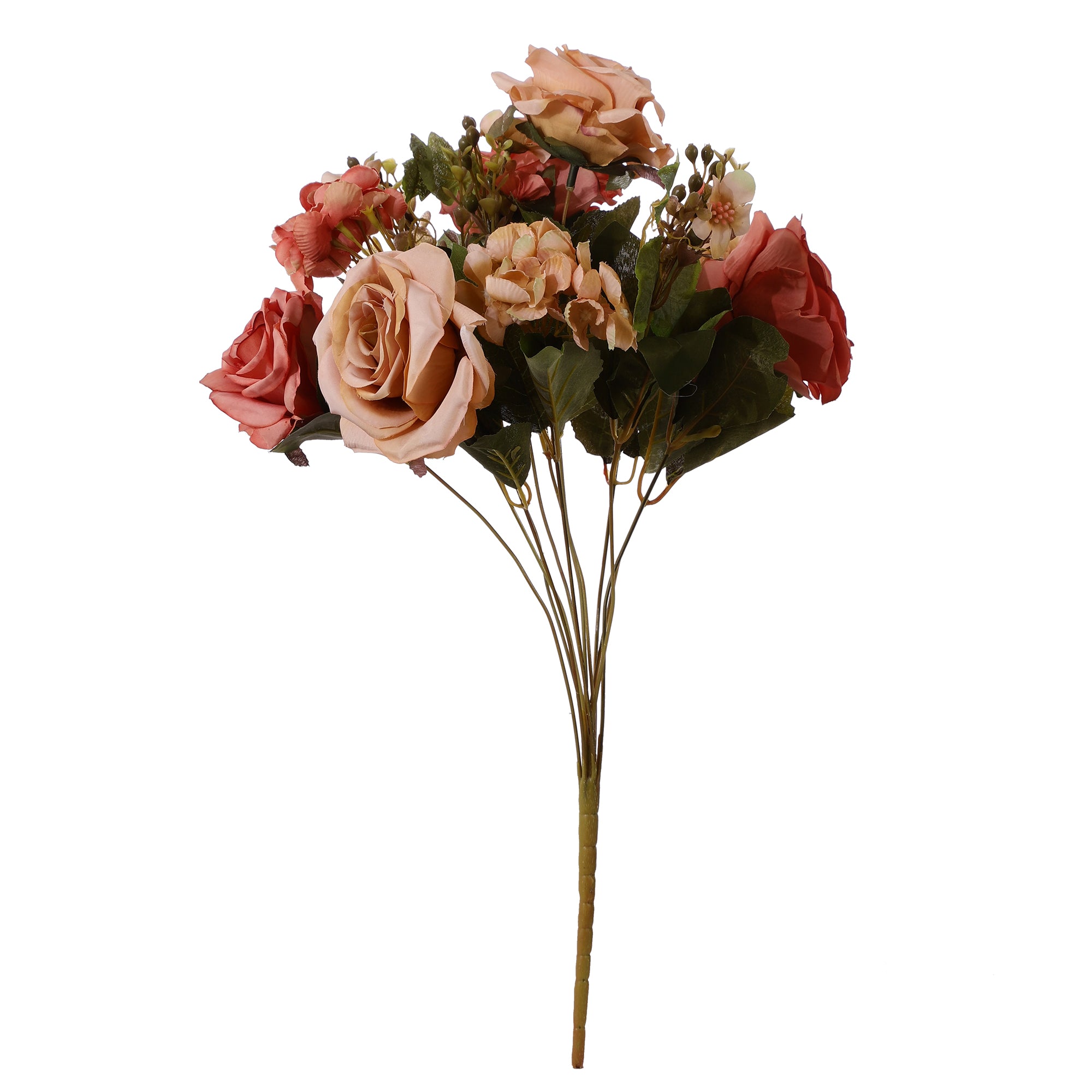 Peach Rose Faux Flower Bunch (Single)