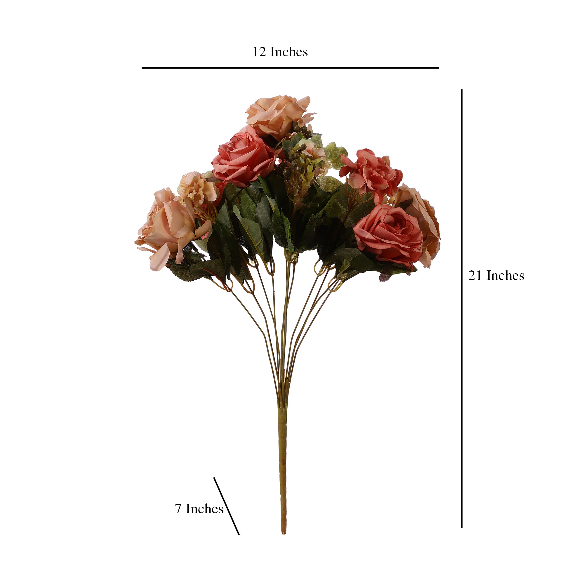 Peach Rose Faux Flower Bunch (Single)