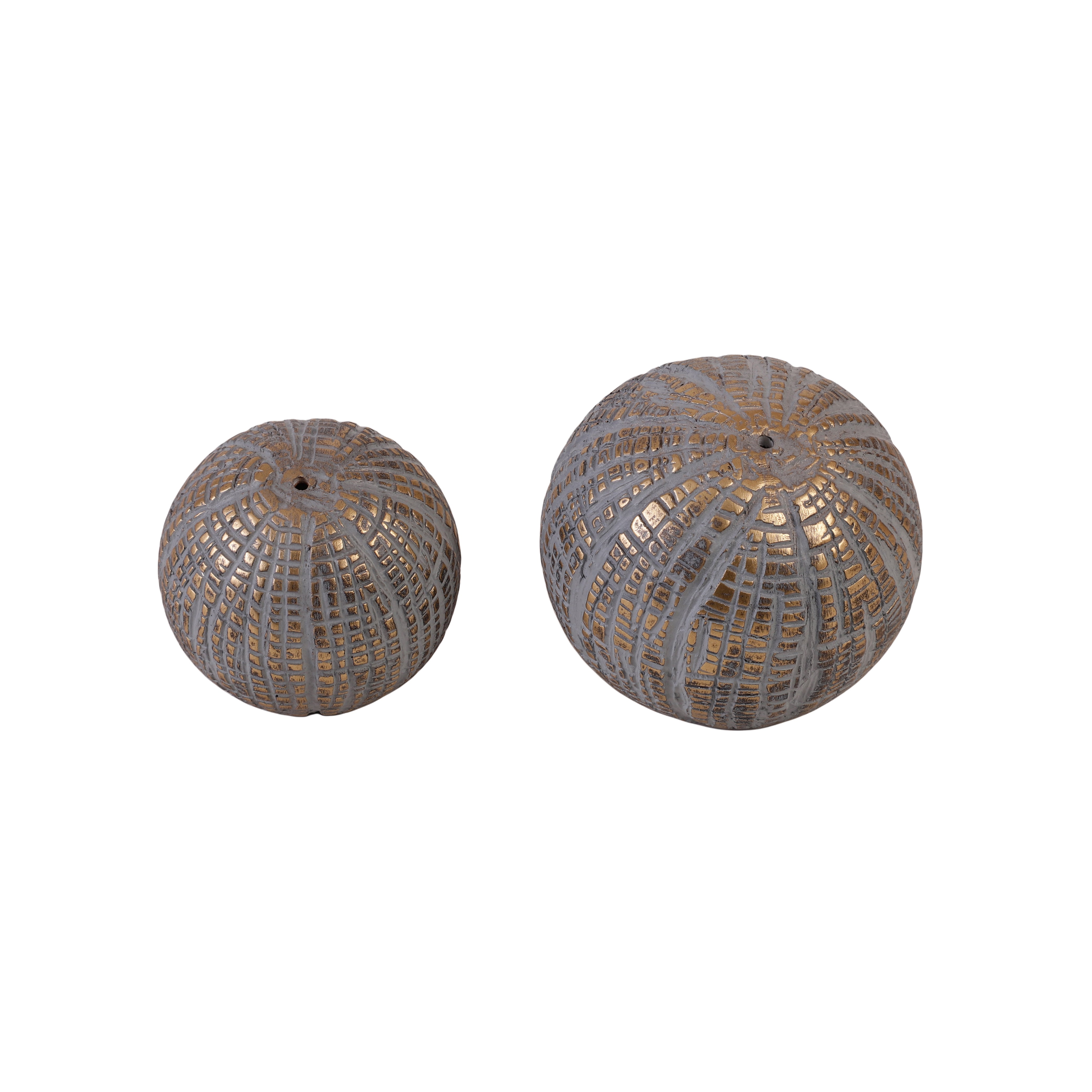 Grey Textured Ball Table Accents (Single)