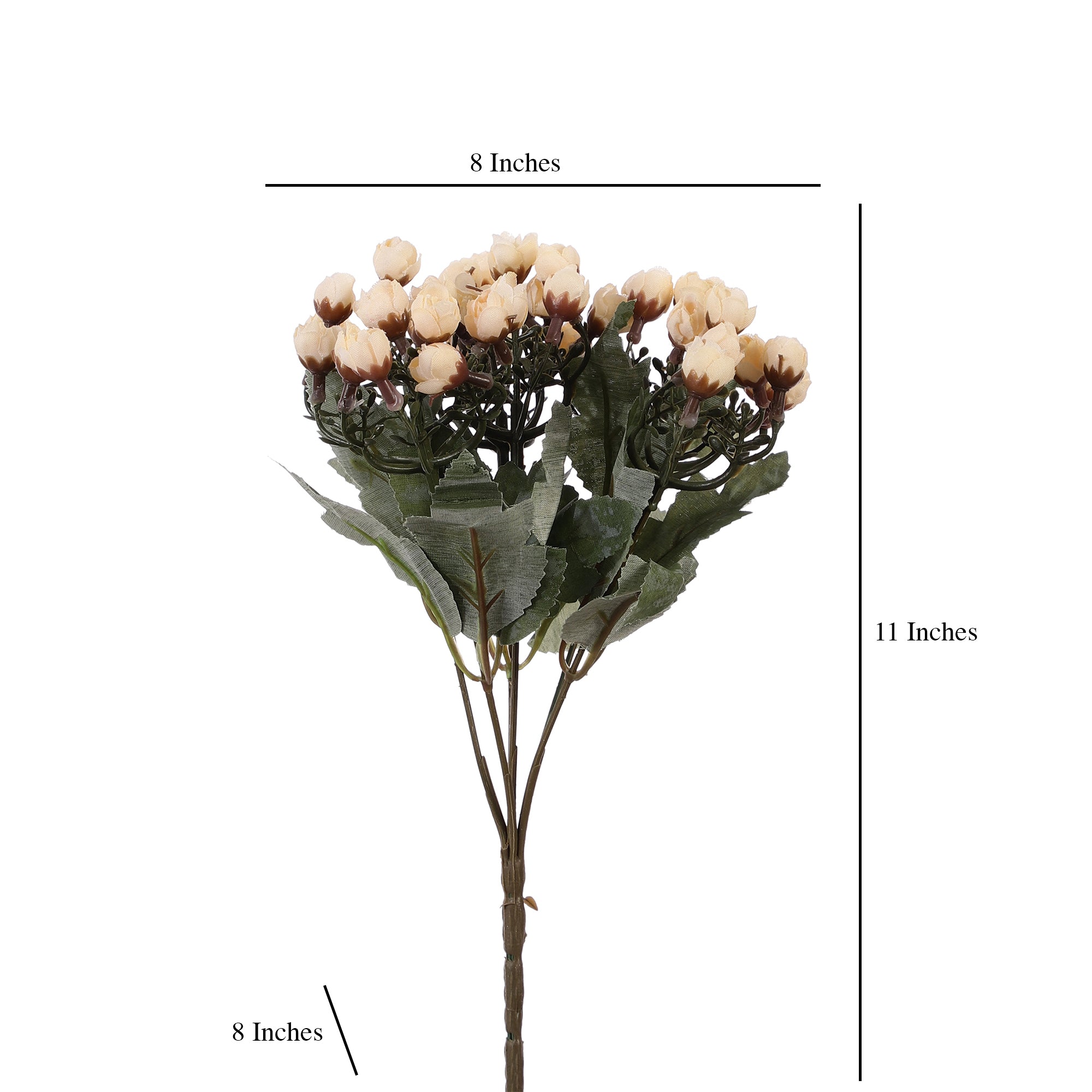 Peach Mini Rose Bunch Faux Flower  (Single)