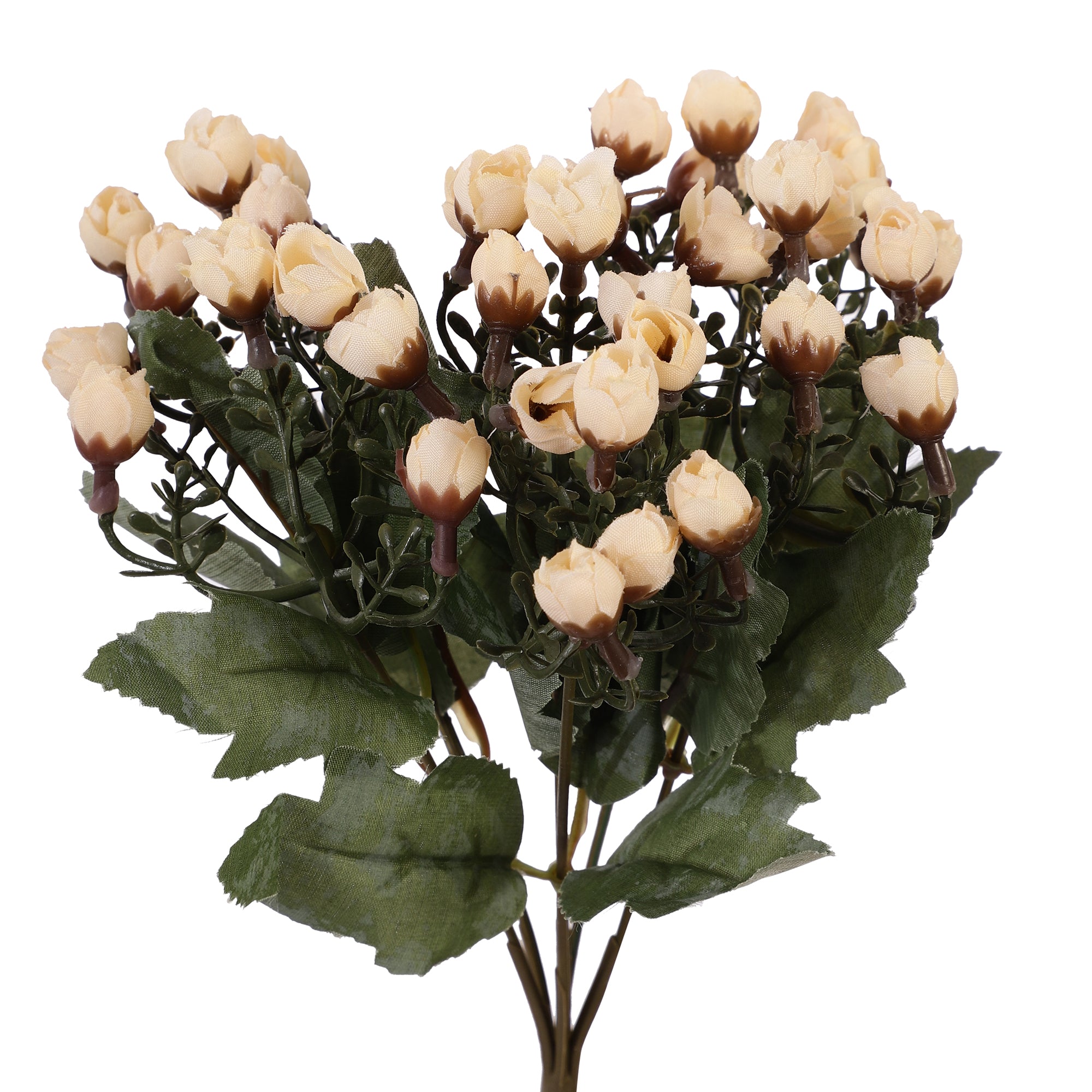 Peach Mini Rose Bunch Faux Flower  (Single)