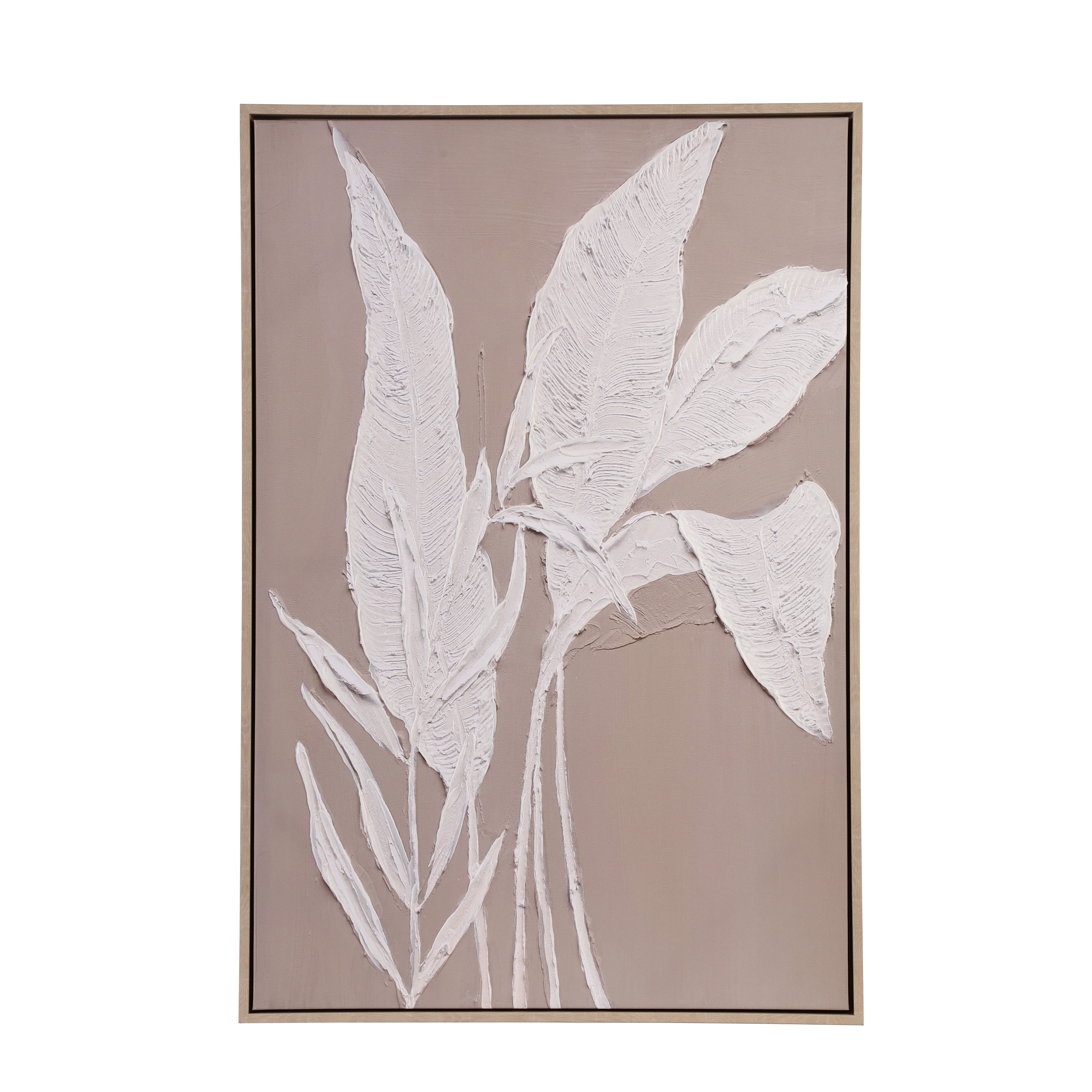 Textured Botanical Leaf Canvas Wall Art