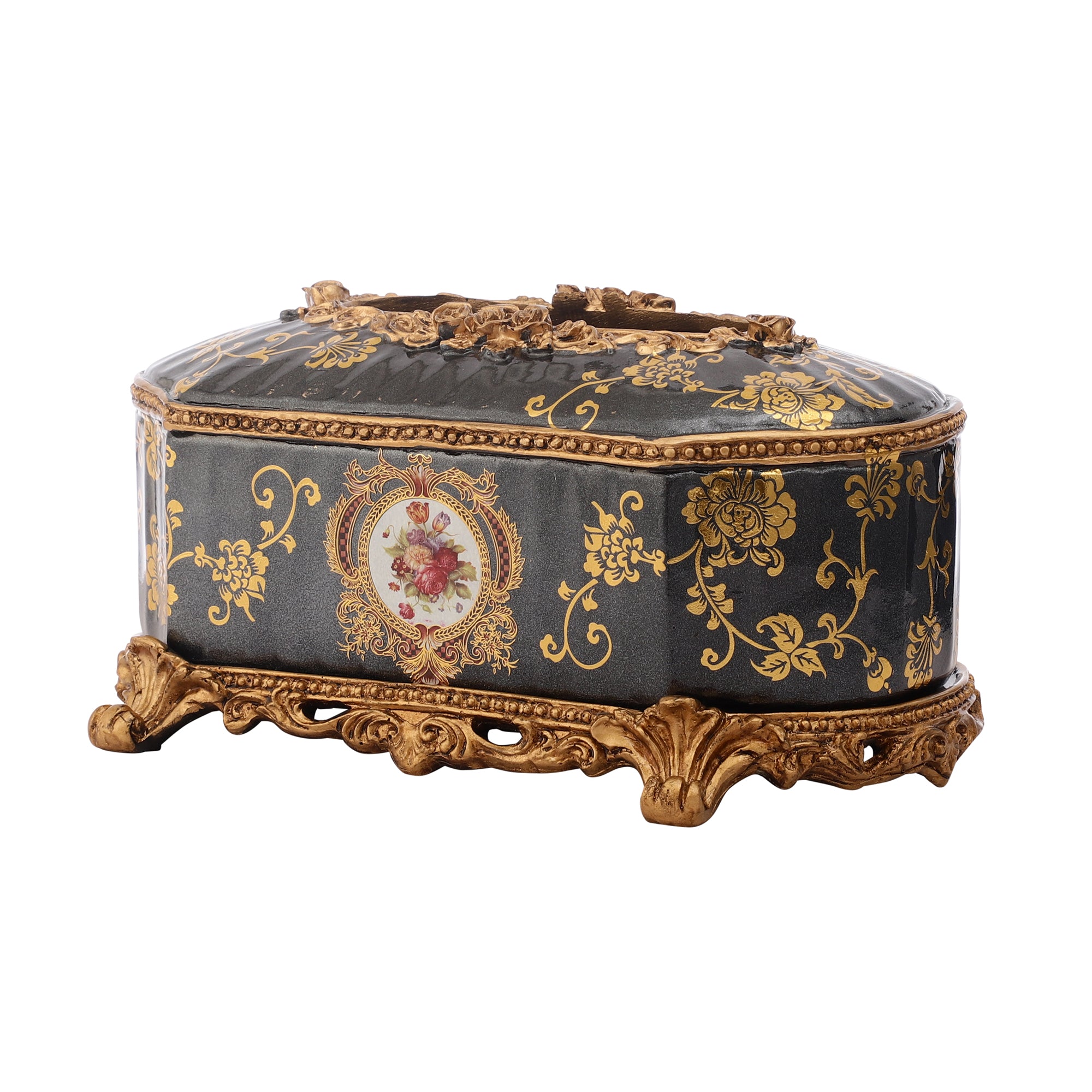 Regalia Gold and Navy Tissue Holder