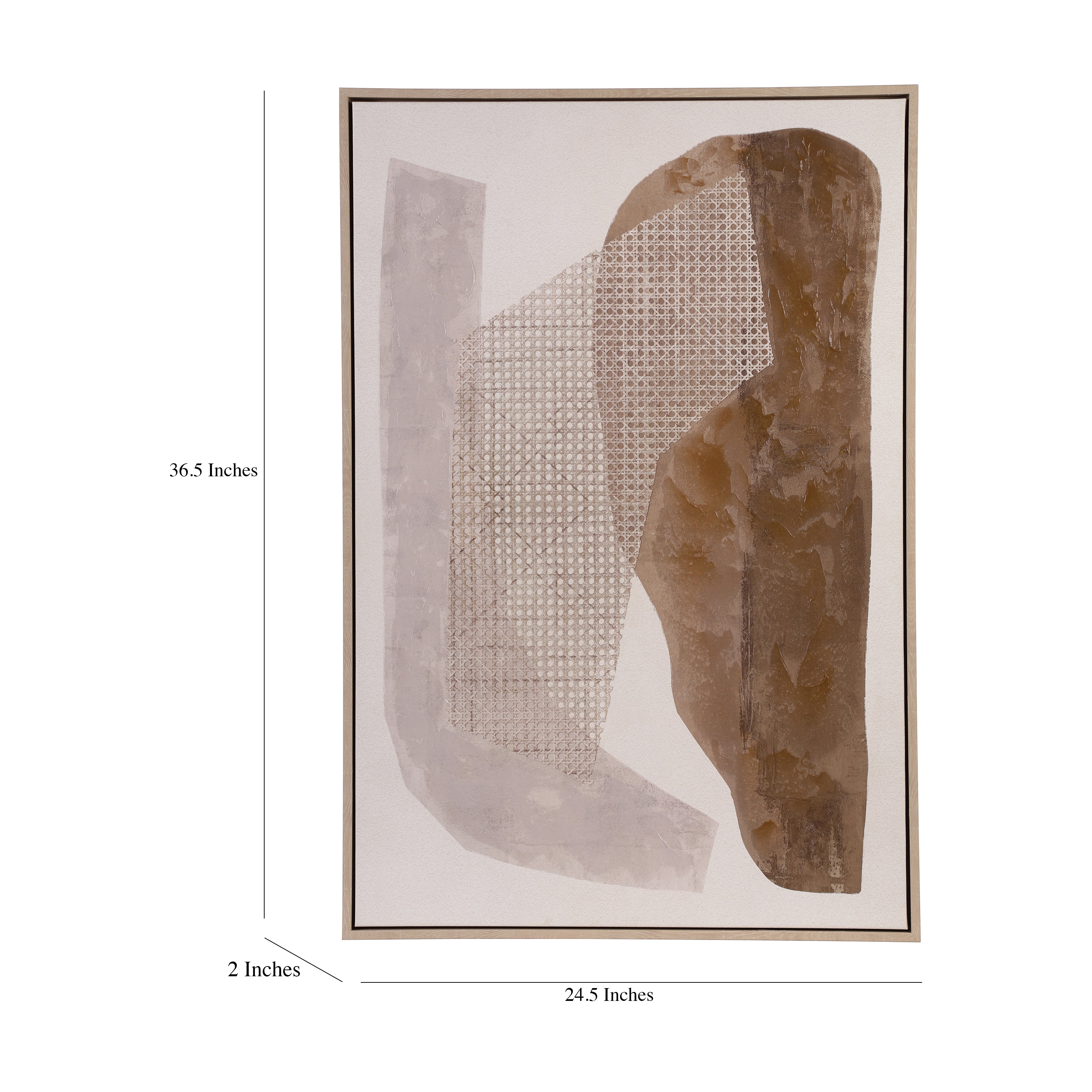 Woven Co-ord Abstract Framed Canvas Art (Set of 2)