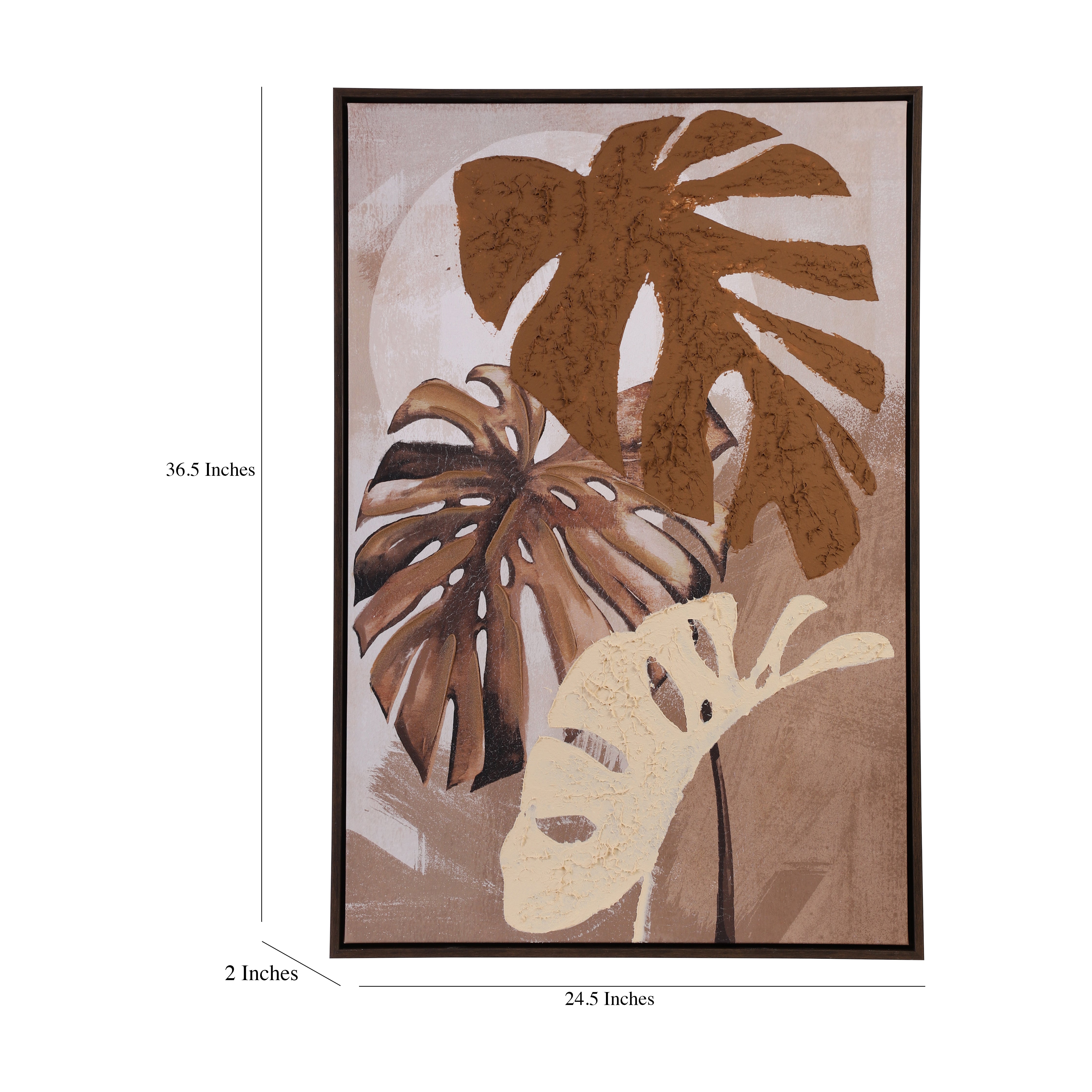 Monstera & Abstract Framed Canvas Art (Set of 2)